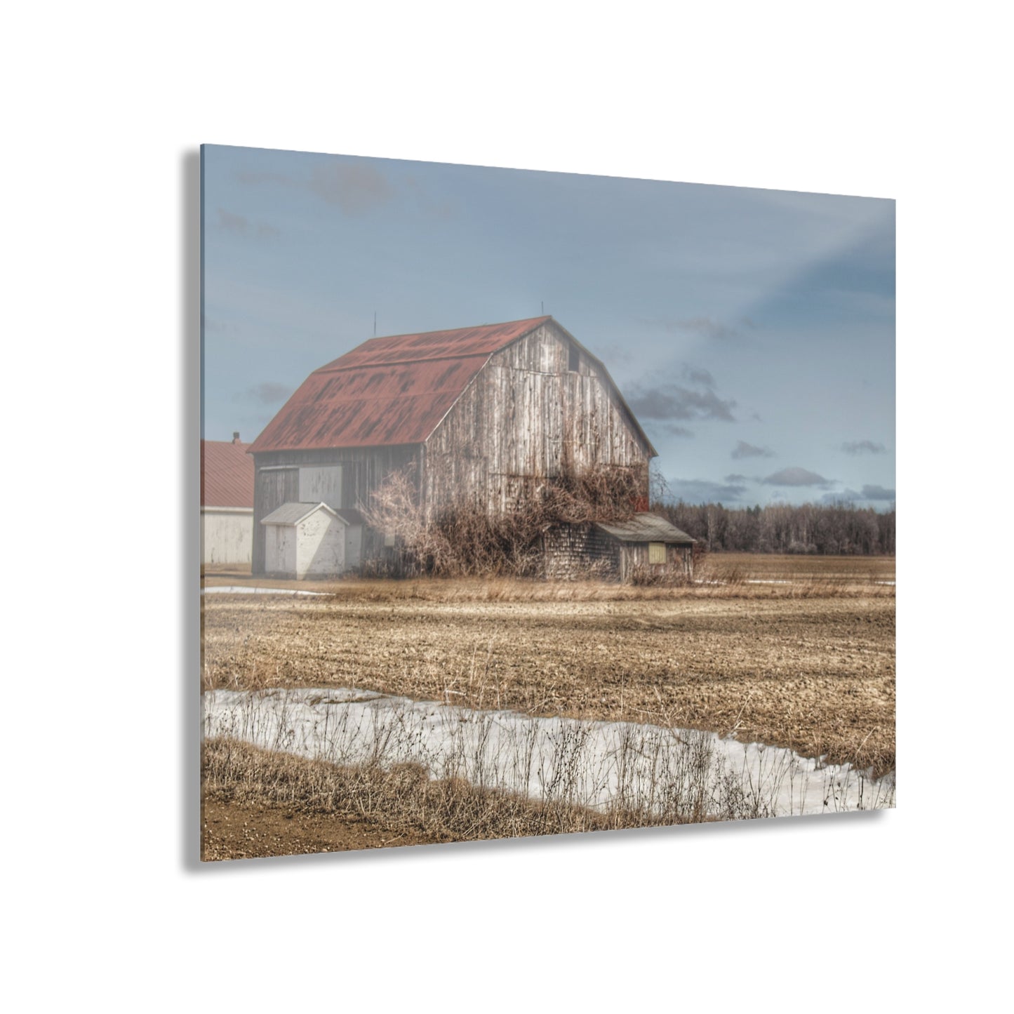 U R There Photography South Church Road Rusty Red Rustic Farmhouse Acrylic Wall Print