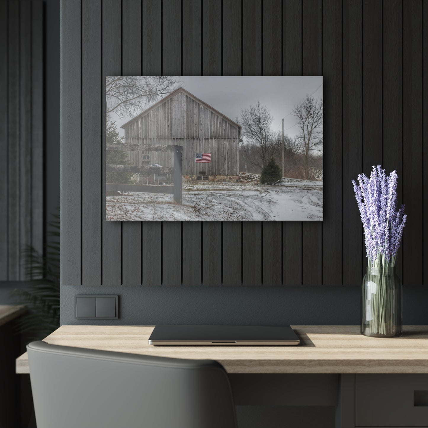 U R There Photography Sutton Road Patriot Grey I Rustic Farmhouse Acrylic Wall Print