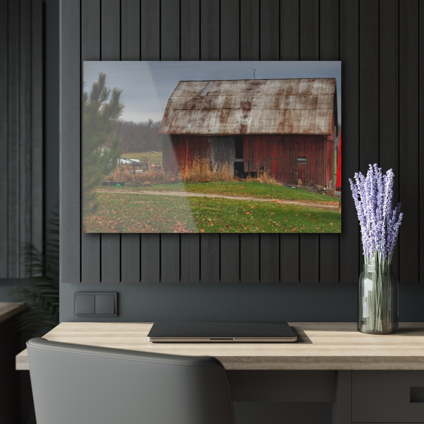 U R There Photography Castle Road Relic Red Rustic Farmhouse Acrylic Wall Print