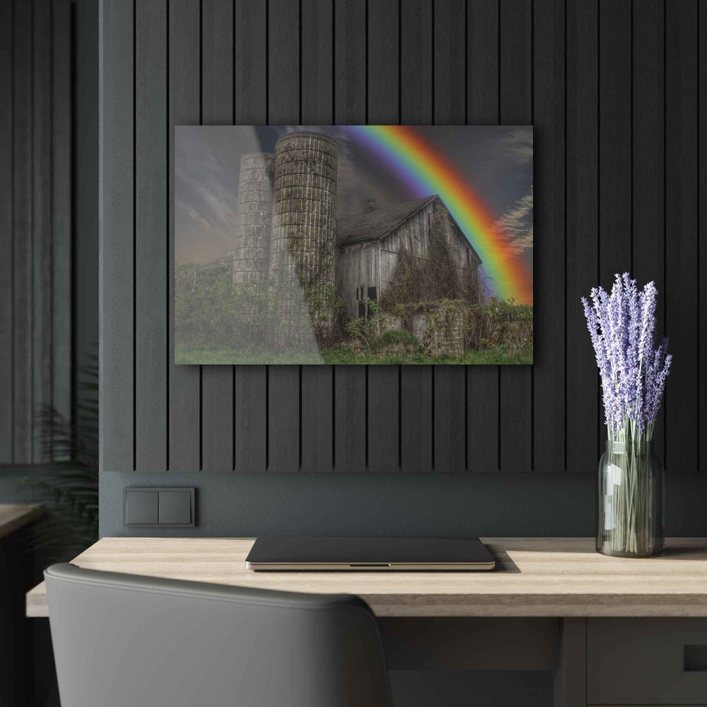 U R There Photography Somewhere Under the Rainbow Rustic Farmhouse Acrylic Wall Print
