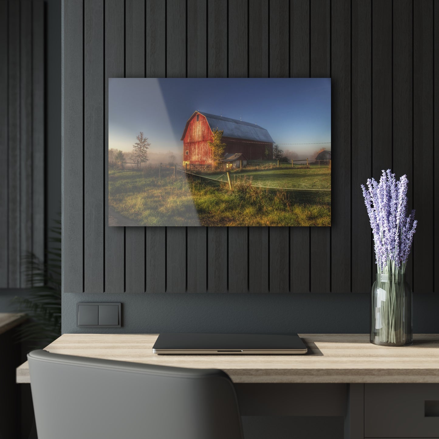 U R There Photography Columbiaville Red I Rustic Farmhouse Acrylic Wall Print