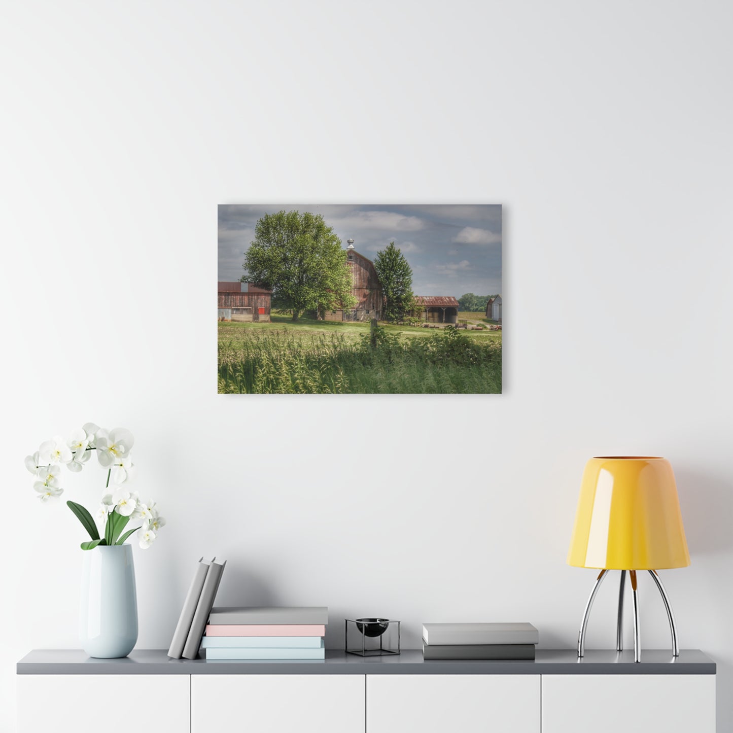 U R There Photography Ross Road Red Rustic Farmhouse Acrylic Wall Print 14 "x 11"