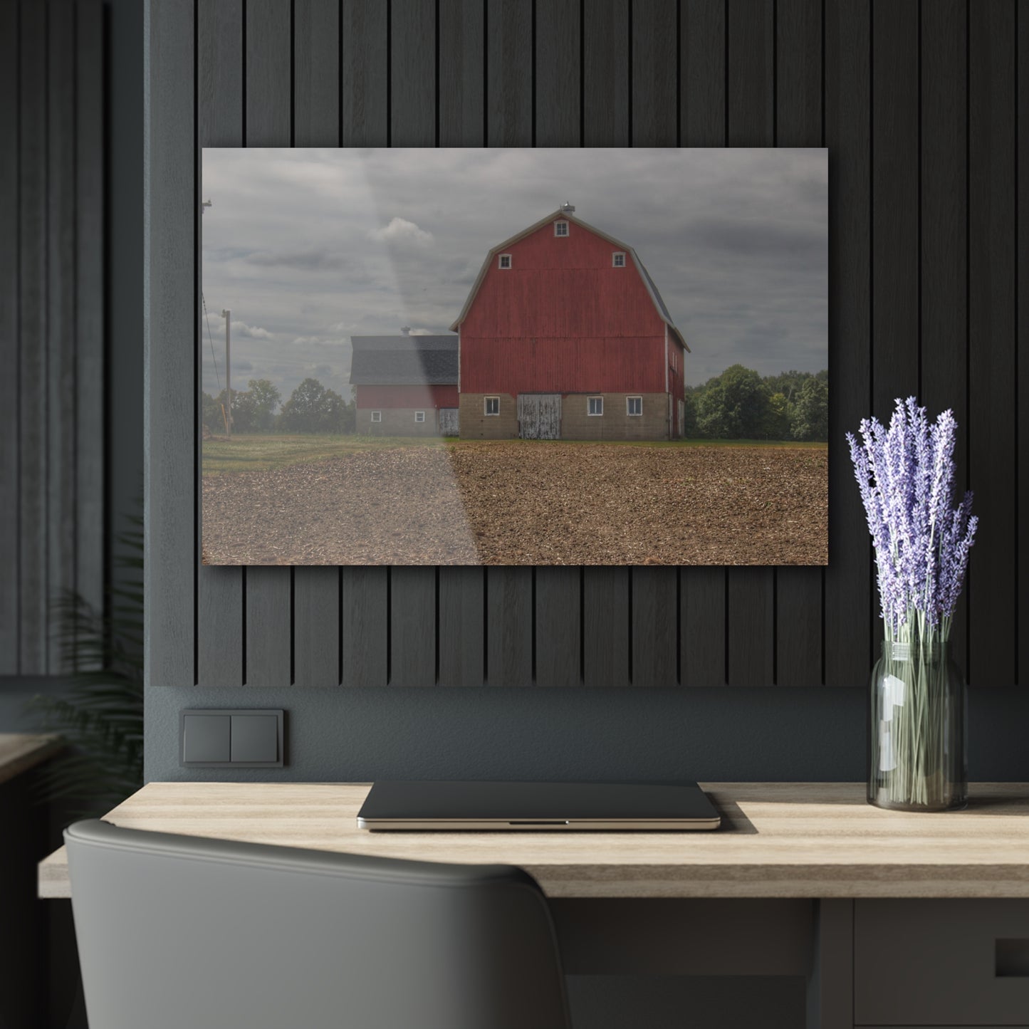 U R There Photography Cade Road Red I Rustic Farmhouse Acrylic Wall Print