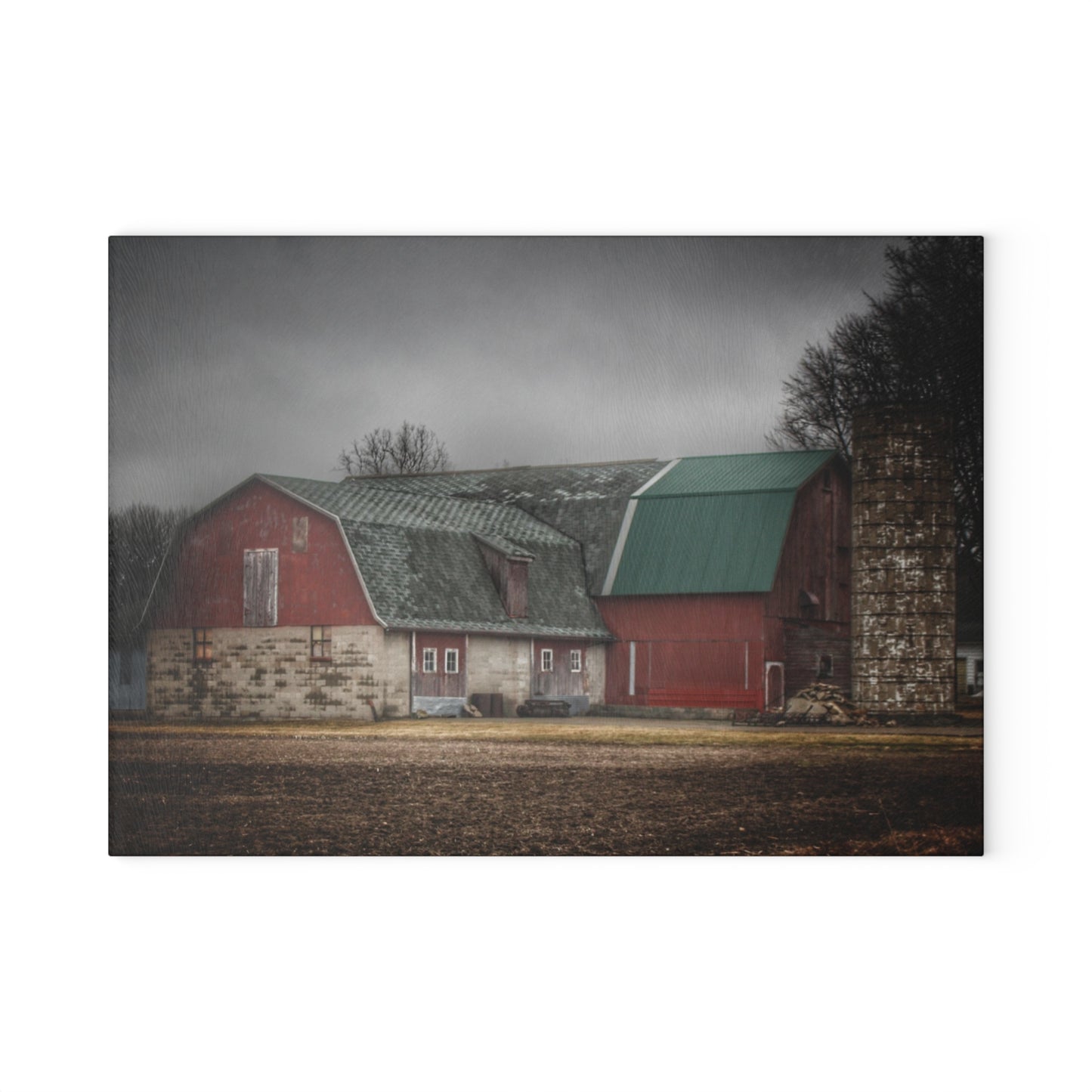 U R There Photography Arbela Reds Rustic Farmhouse Tempered-Glass Cutting Board