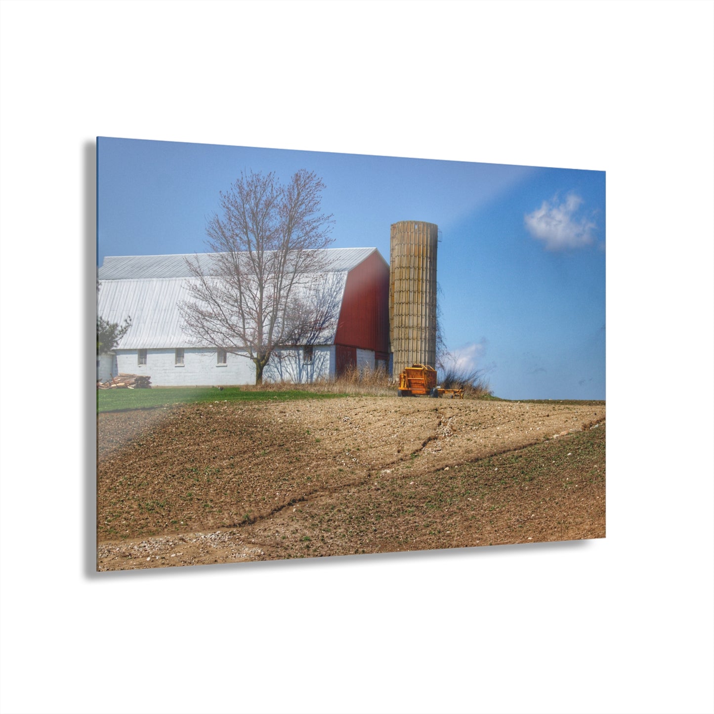 U R There Photography Shay Lake Red Rustic Farmhouse Acrylic Wall Print