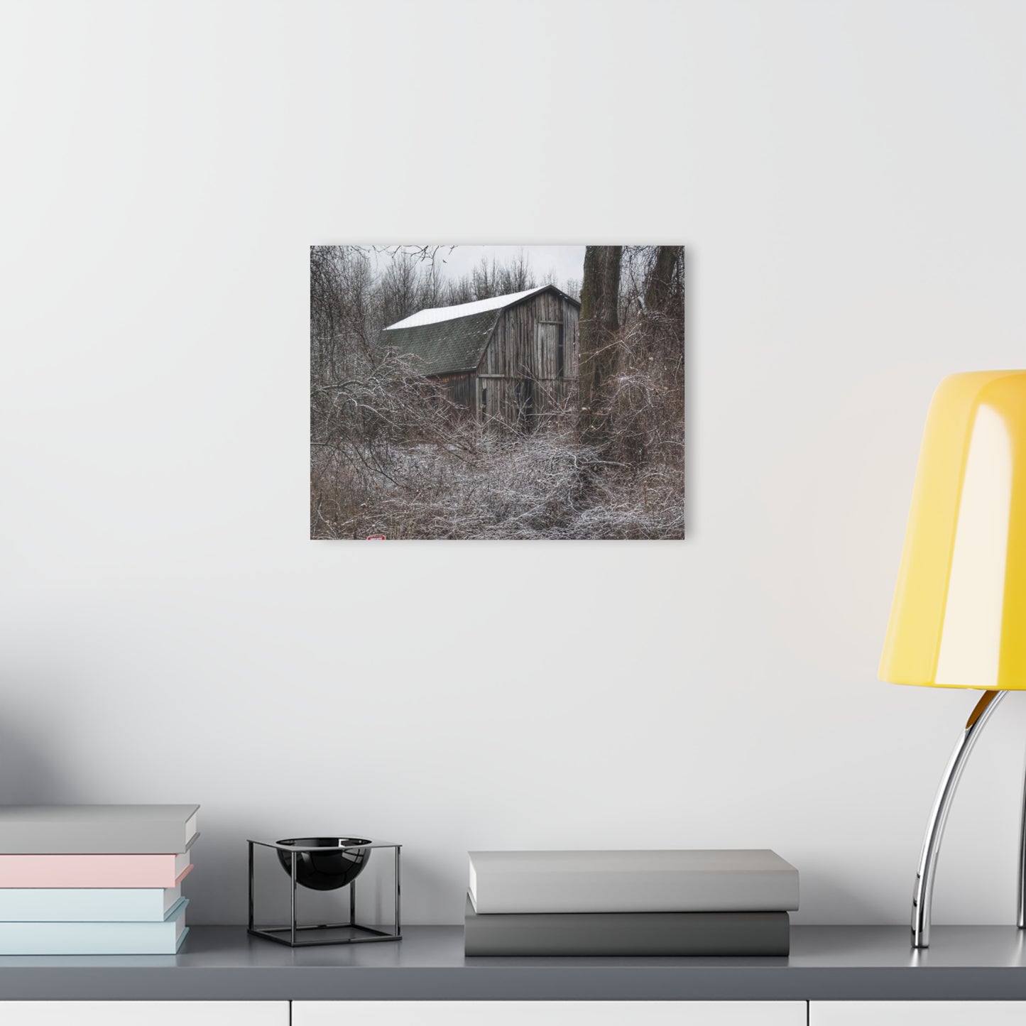 U R There Photography Saginaw Road Grey Rustic Farmhouse Acrylic Wall Print