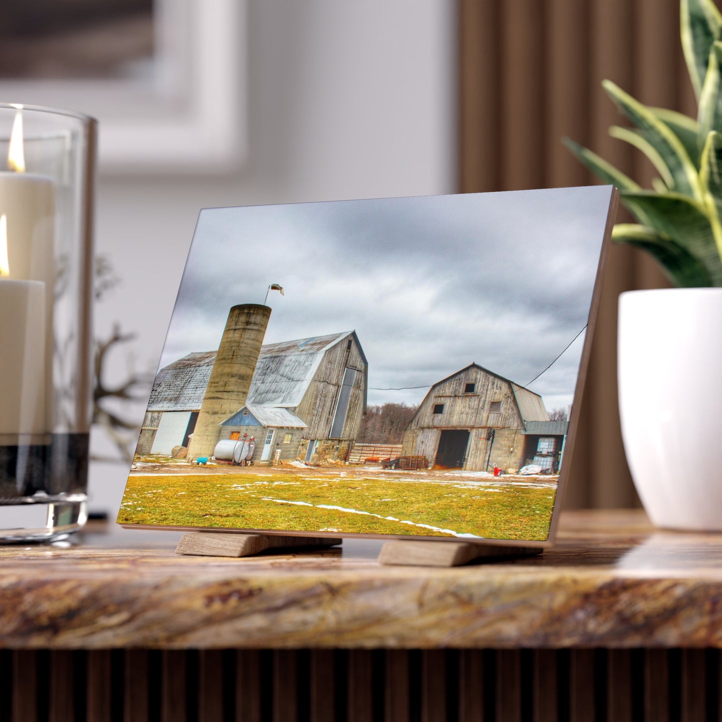 U R There Photography Chapman Greys Rustic Farmhouse Decorative Ceramic Tile