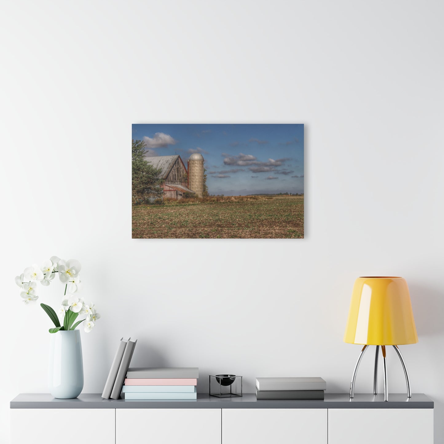 U R There Photography Sheridan Line Road Grey II Rustic Farmhouse Acrylic Wall Print