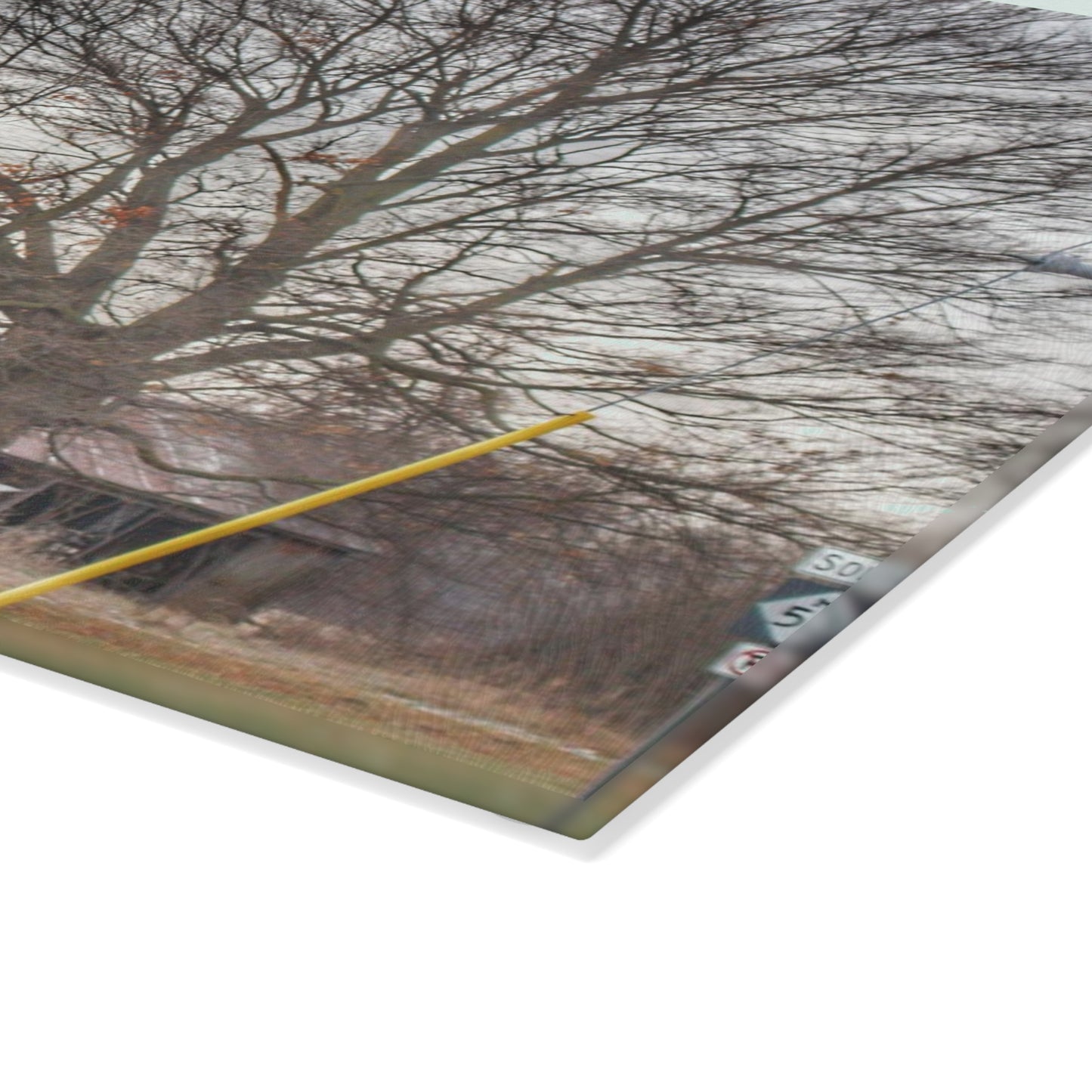 U R There Photography Almont Van Dyke Red III Rustic Farmhouse Tempered-Glass Cutting Board