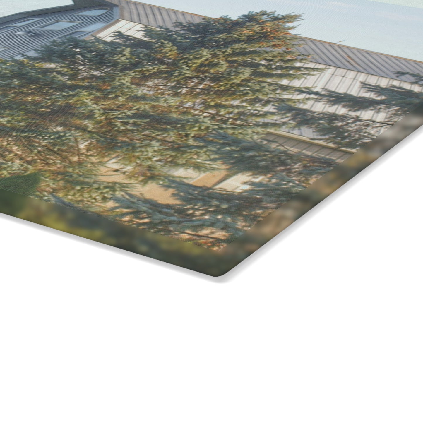 U R There Photography Peppermill Grey Rustic Farmhouse Tempered-Glass Cutting Board