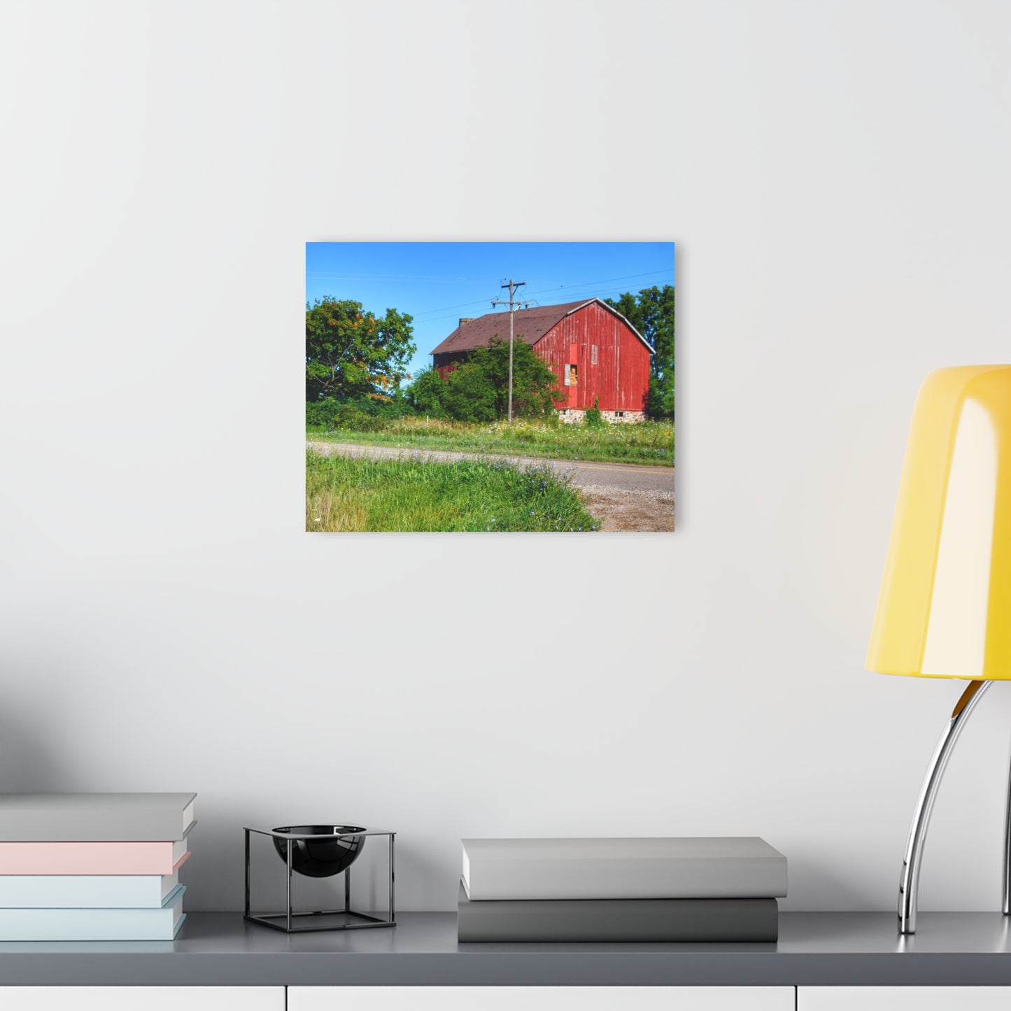 U R There Photography Armstrong Road Red II Rustic Farmhouse Acrylic Wall Print