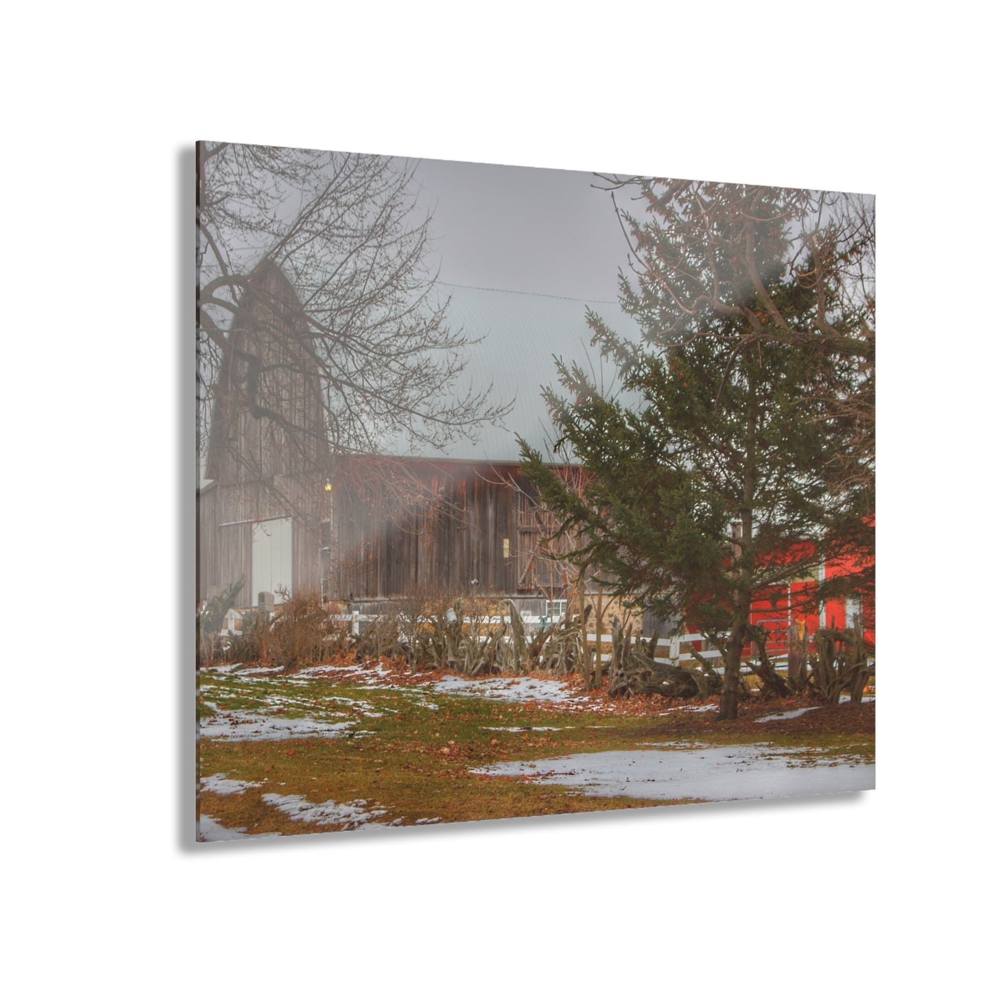 U R There Photography Schott Road Grey II Rustic Farmhouse Acrylic Wall Print