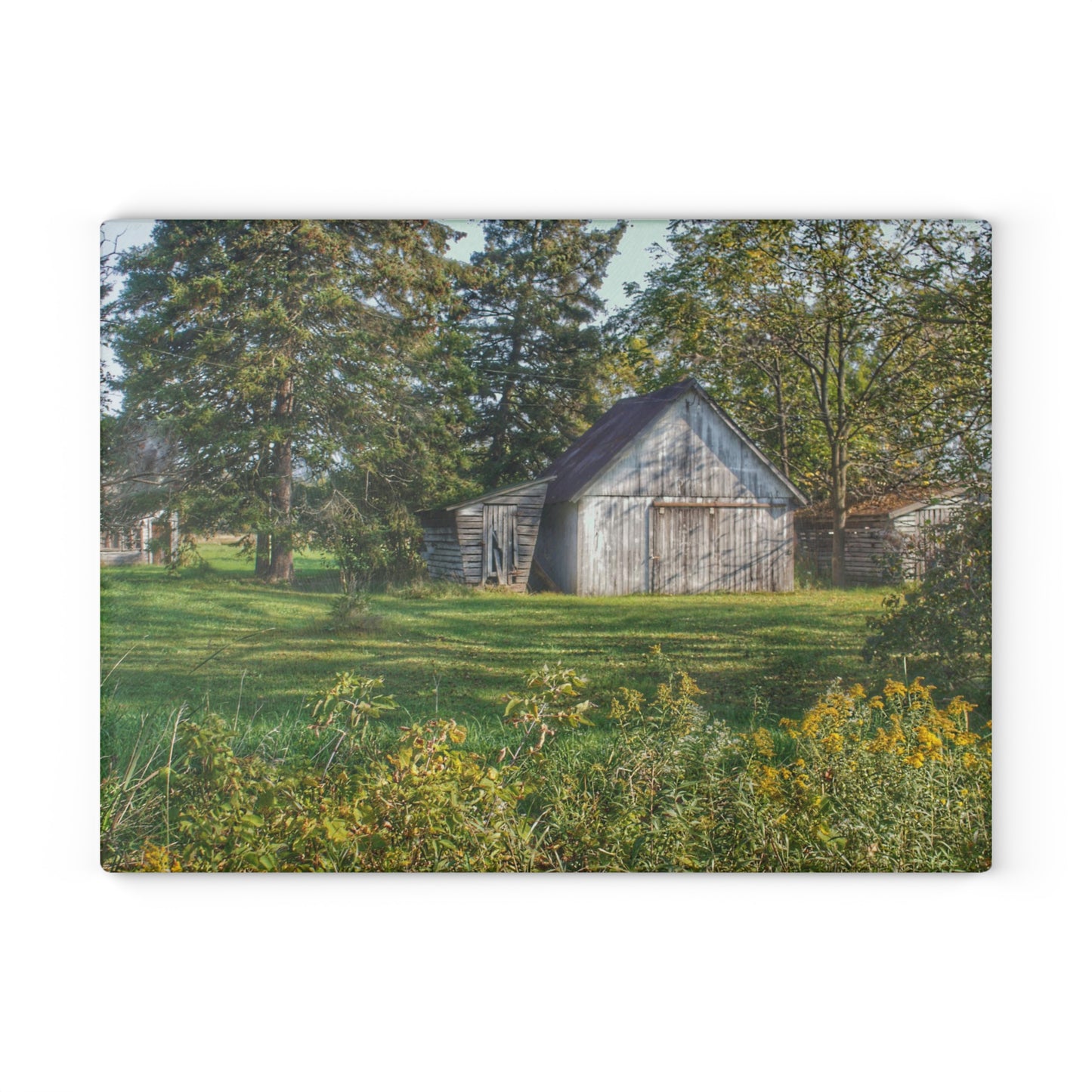 U R There Photography Bowers Road Little White Rustic Farmhouse Tempered-Glass Cutting Board