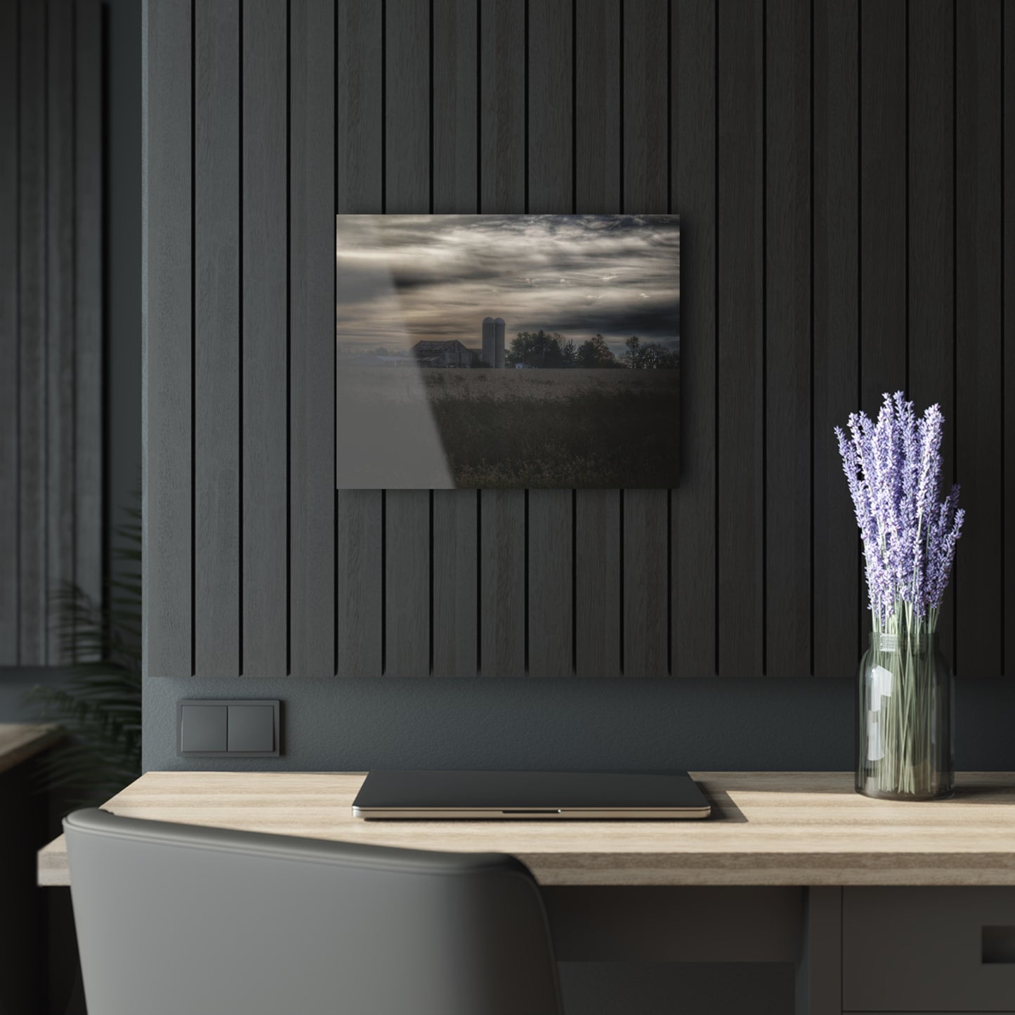 U R There Photography Across the Field on Brown City Road Rustic Farmhouse Acrylic Wall Print