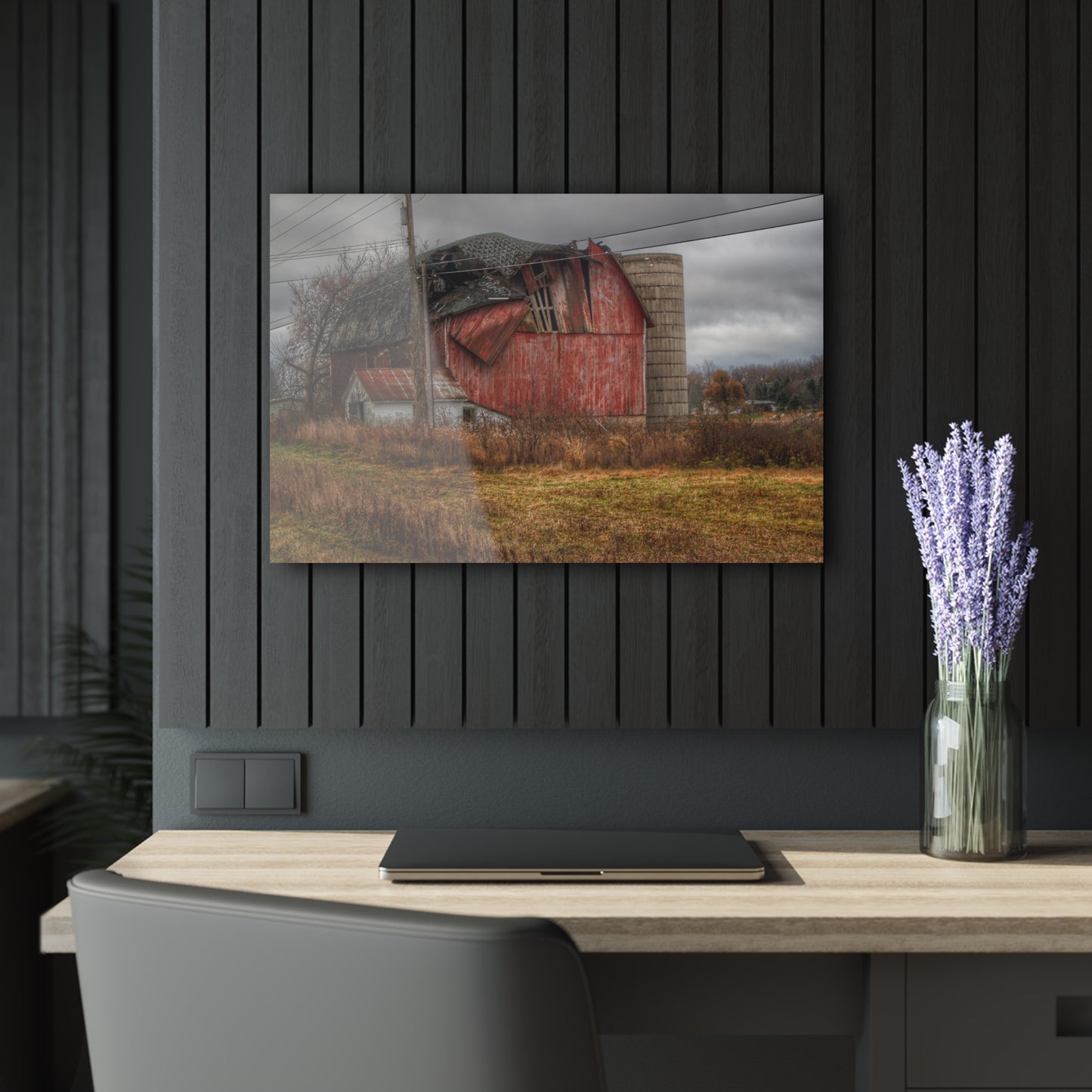 U R There Photography German Road Forgotten Red I Rustic Farmhouse Acrylic Wall Print