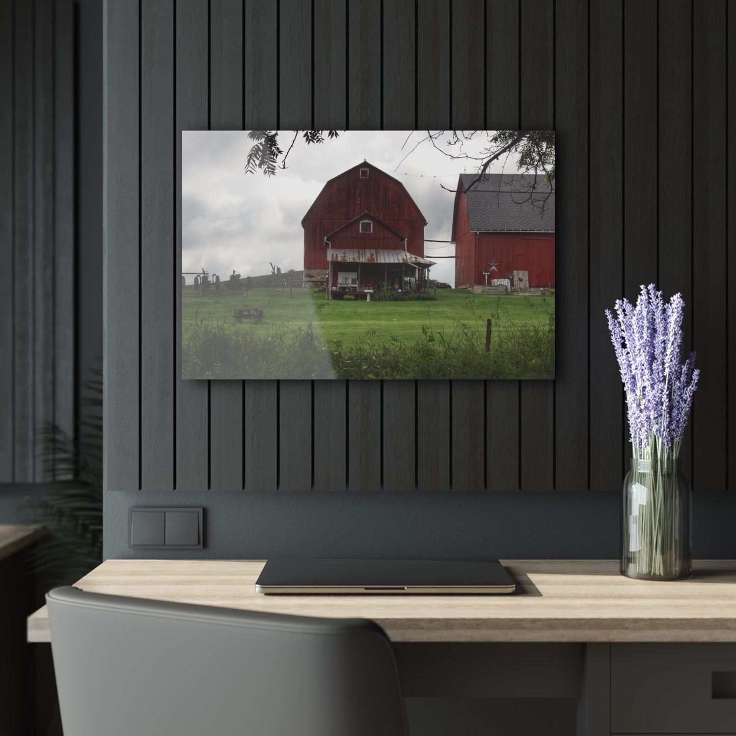 U R There Photography Bishop Road Reds II Rustic Farmhouse Acrylic Wall Print