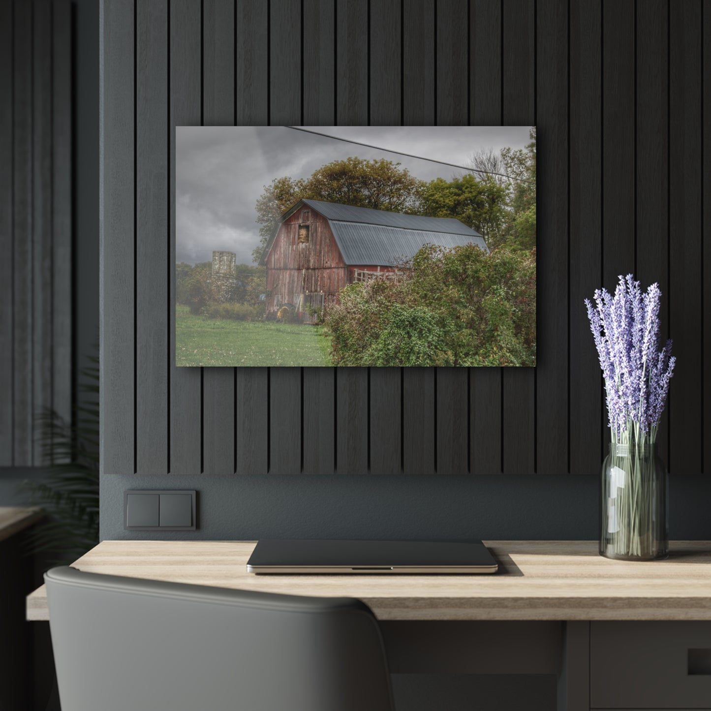 U R There Photography North Clio Road Red Rustic Farmhouse Acrylic Wall Print