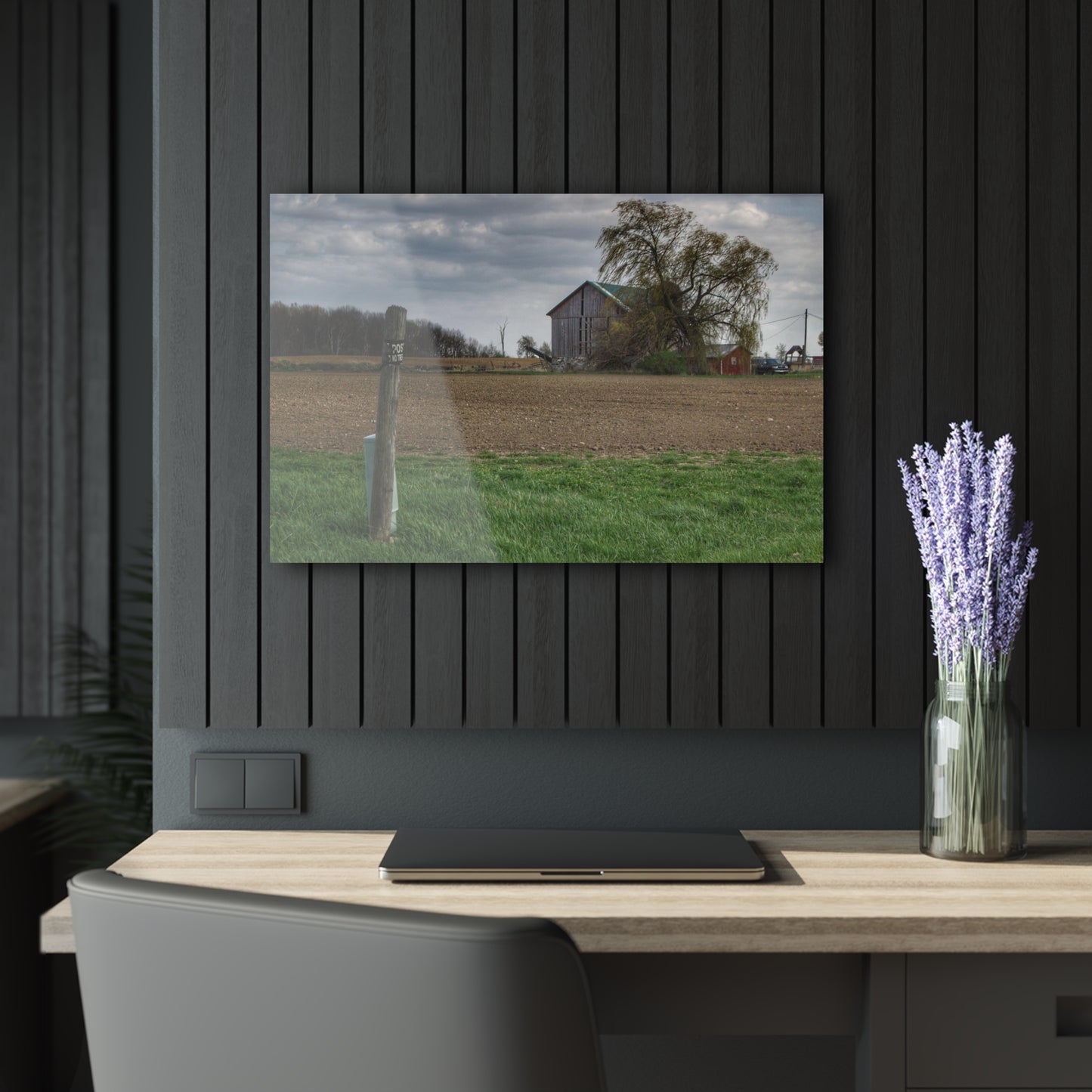 U R There Photography Cedar Creek Road Grey Rustic Farmhouse Acrylic Wall Print