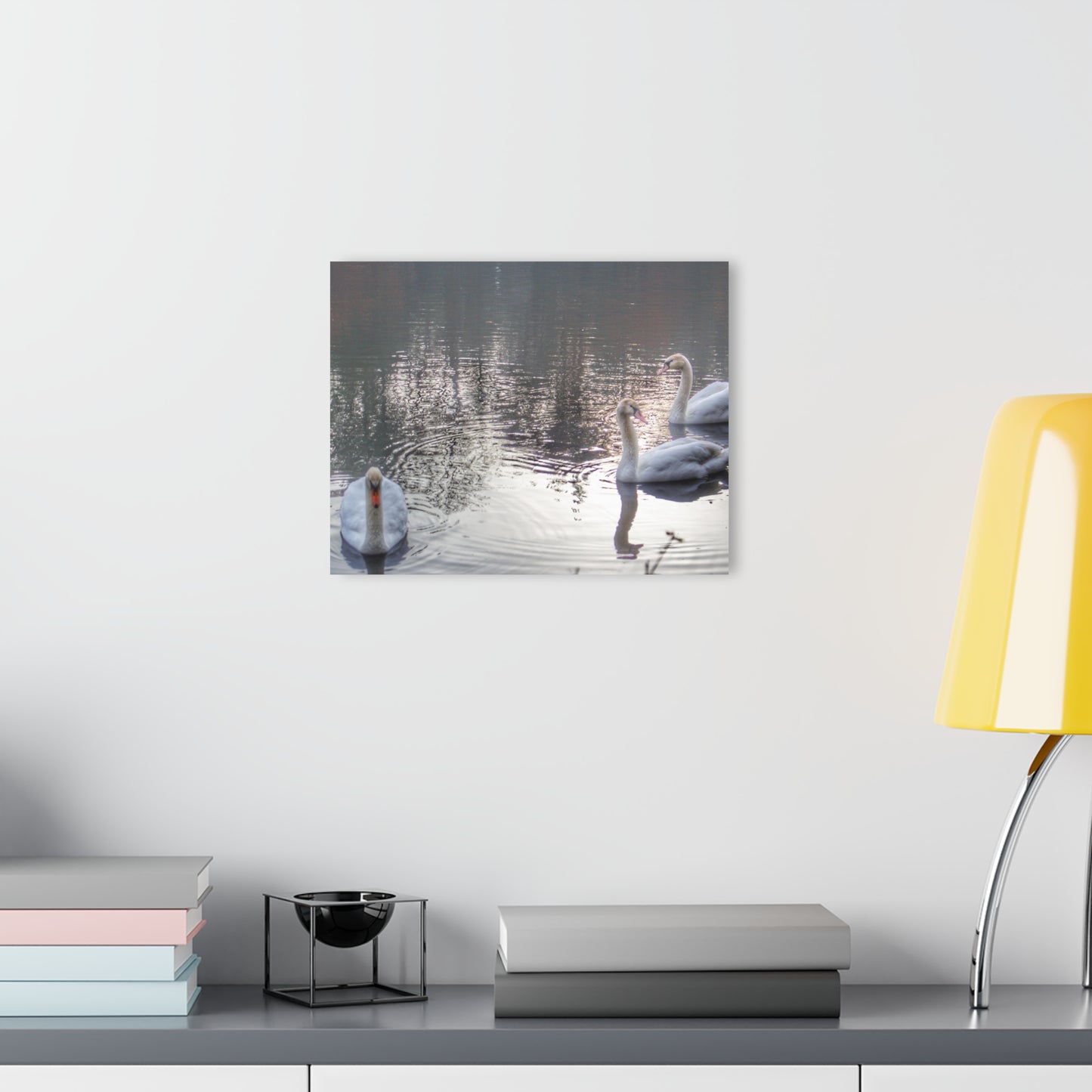 U R There Photography Swans of Duck Lake II Rustic Farmhouse Acrylic Wall Print