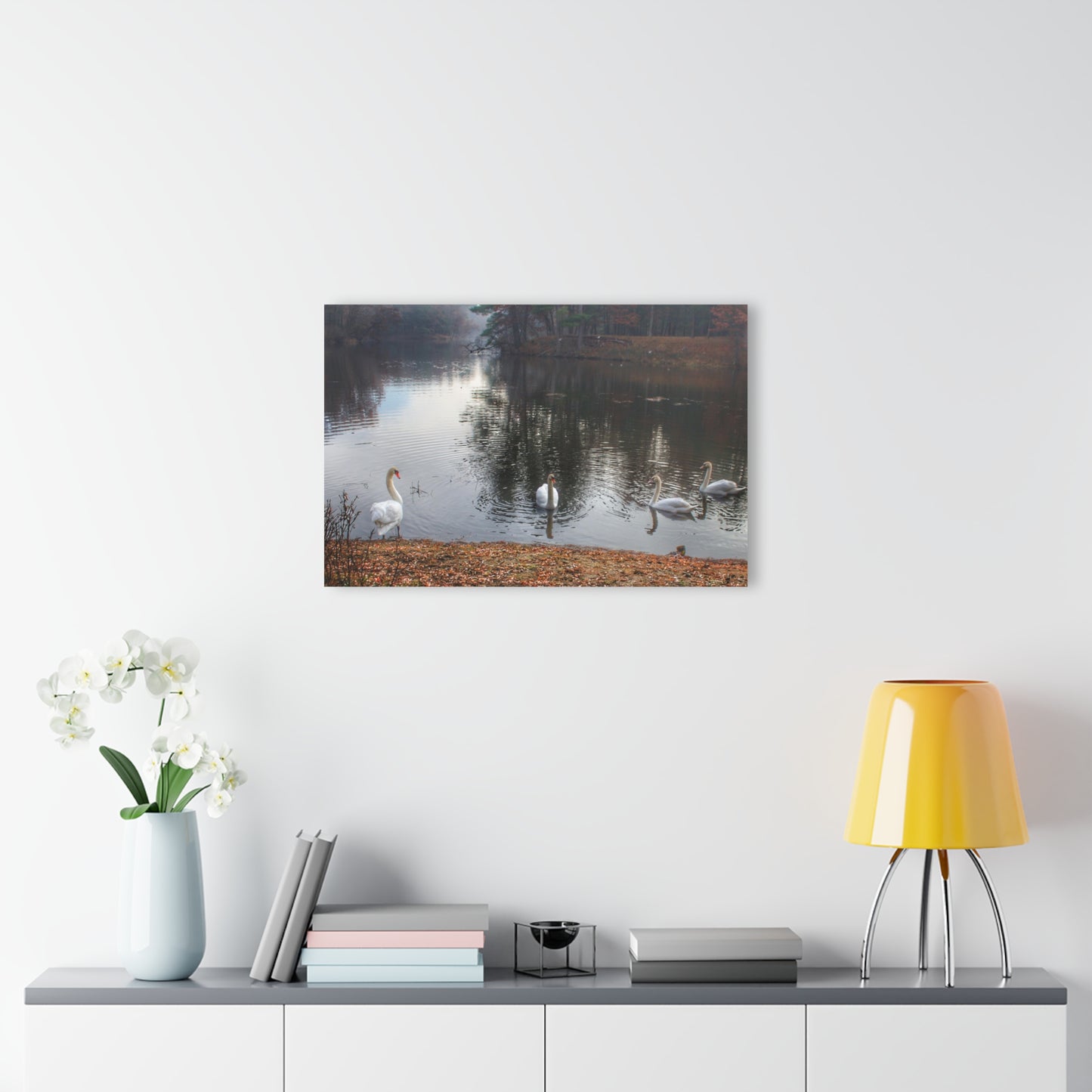 U R There Photography Swans of Duck Lake I Rustic Farmhouse Acrylic Wall Print