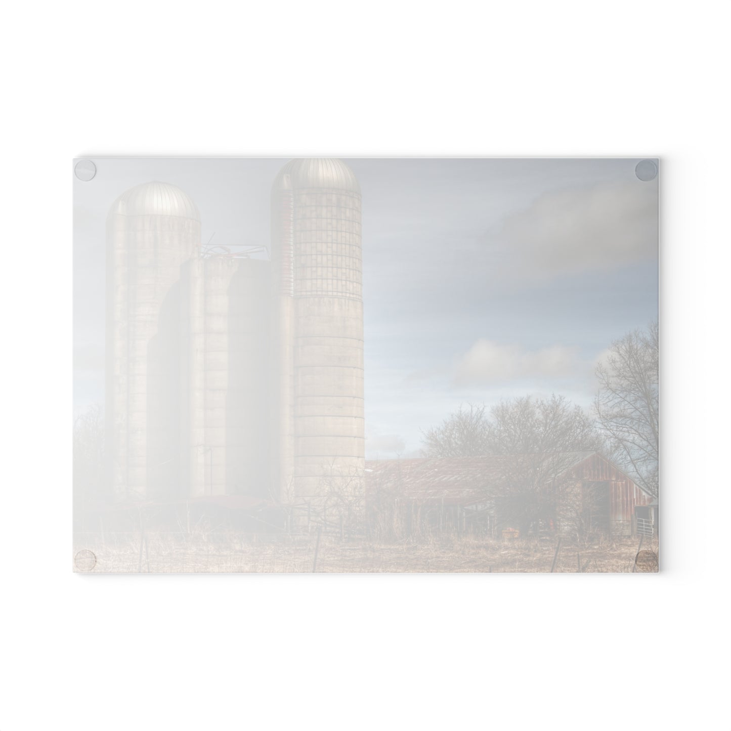 U R There Photography Silo Rust Rustic Farmhouse Tempered-Glass Cutting Board