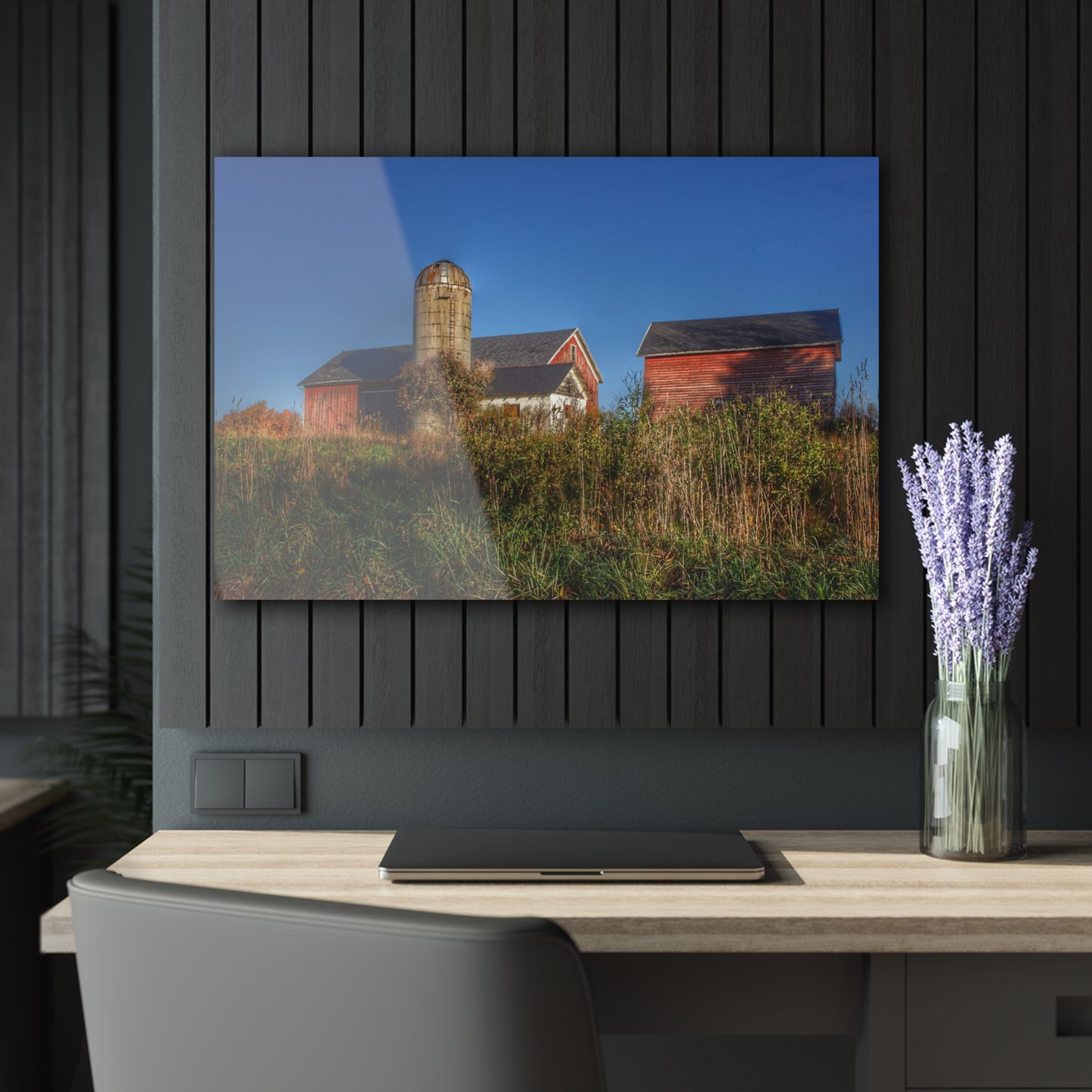 U R There Photography Clarkston Road Red II Rustic Farmhouse Acrylic Wall Print