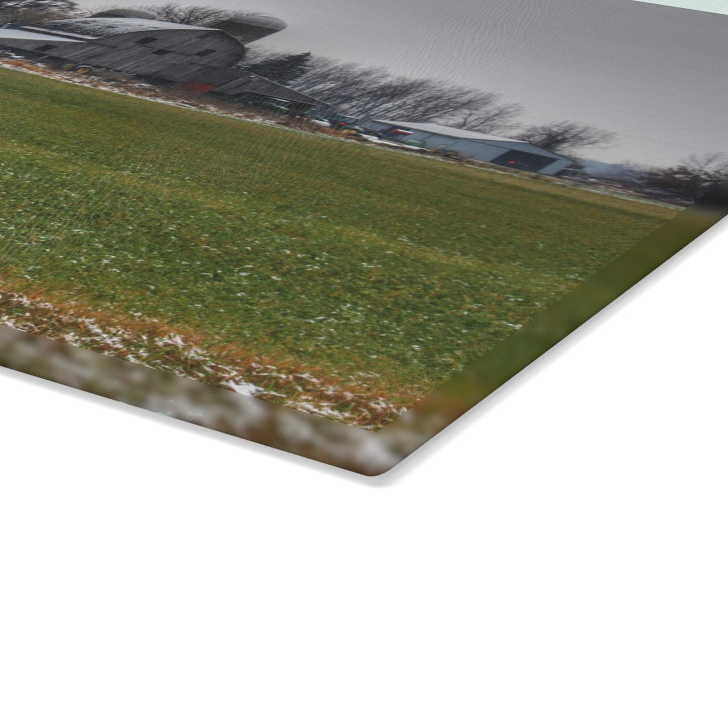 U R There Photography Shepard Road Grey Rustic Farmhouse Tempered-Glass Cutting Board