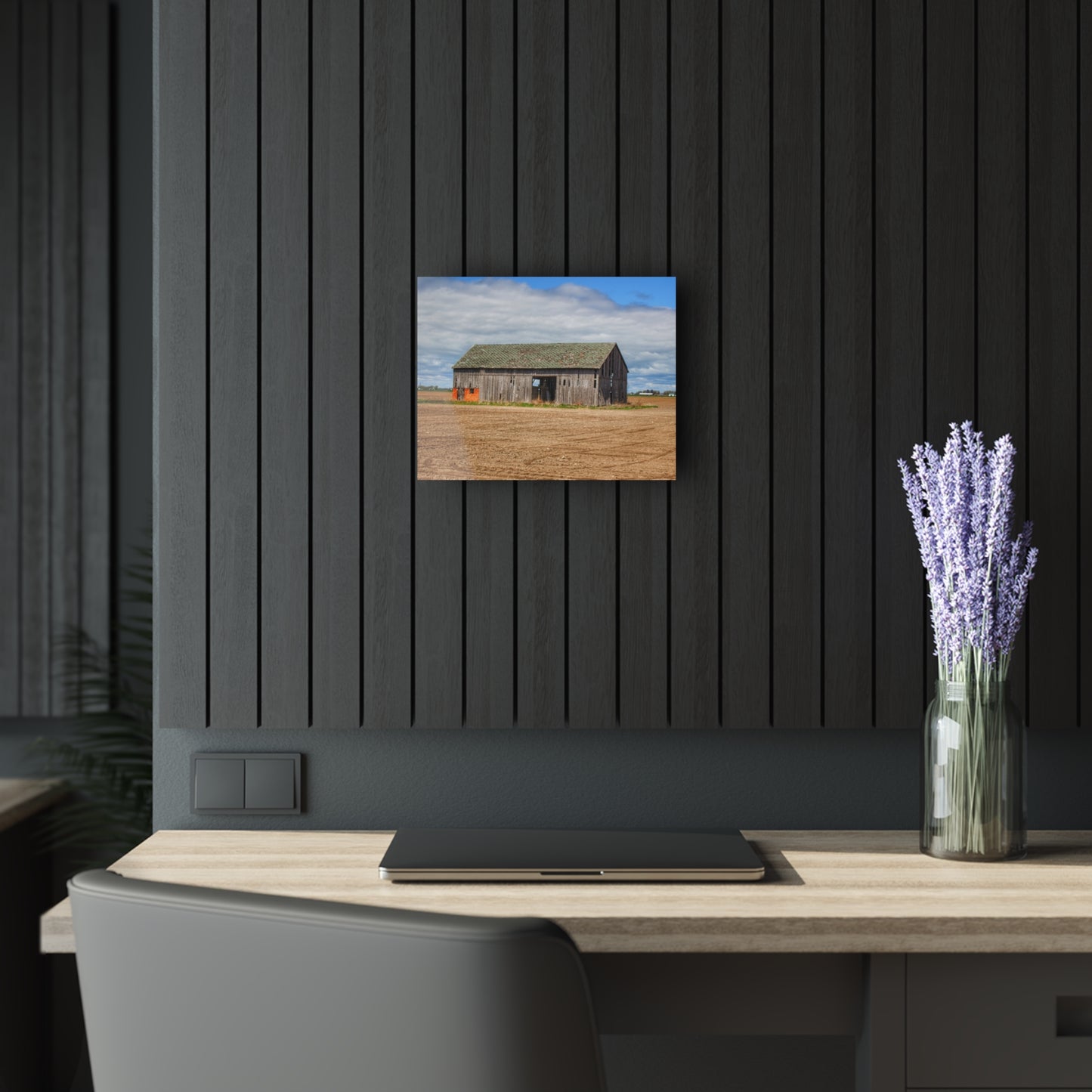 U R There Photography Rescue Road Grey Rustic Farmhouse Acrylic Wall Print