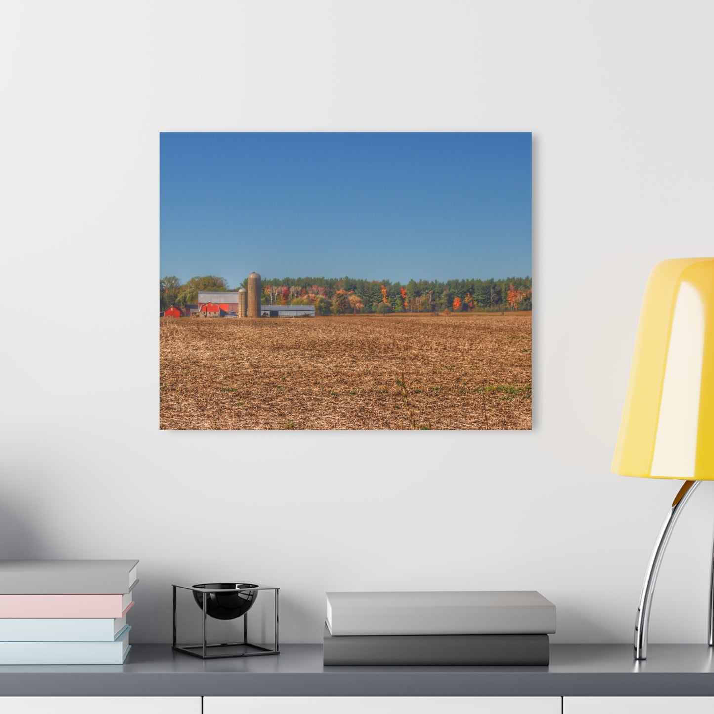 U R There Photography Rowe Road Farm Across the Field Rustic Farmhouse Acrylic Wall Print