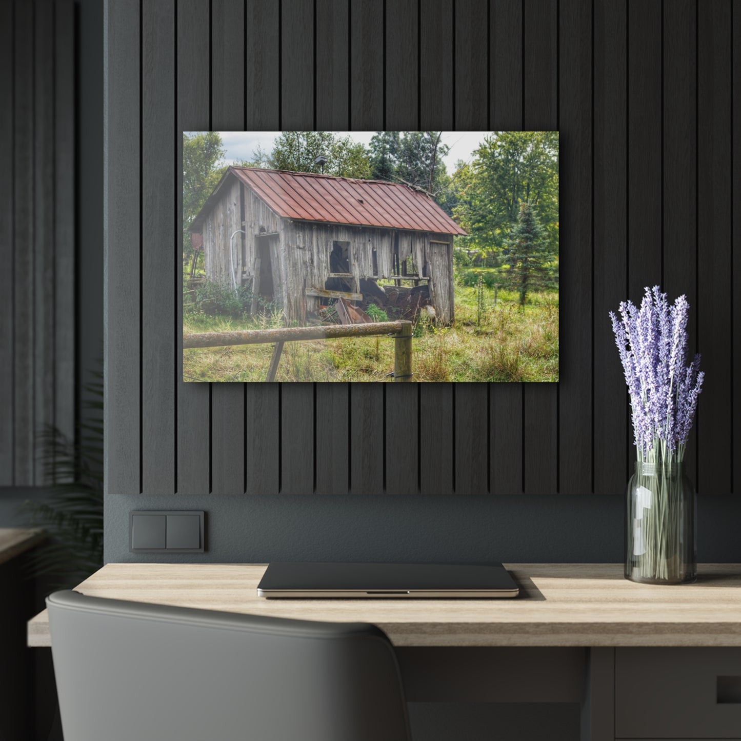 U R There Photography Silverwood Rusted Grey Shack Rustic Farmhouse Acrylic Wall Print
