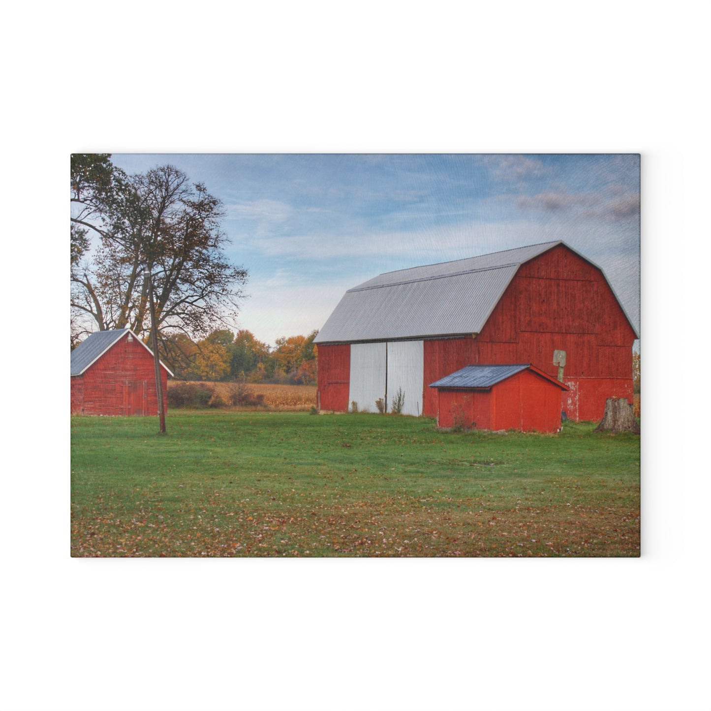 U R There Photography Ruth Reds Rustic Farmhouse Tempered-Glass Cutting Board