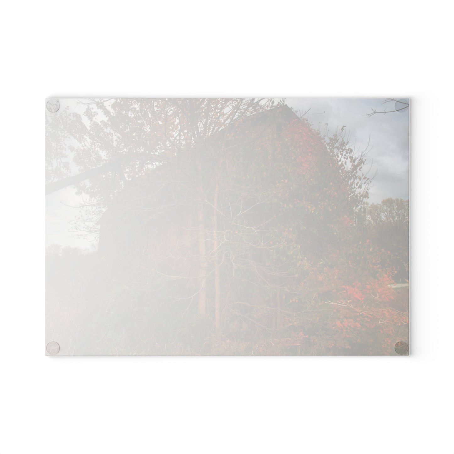 U R There Photography Annie's Barn III Rustic Farmhouse Tempered-Glass Cutting Board