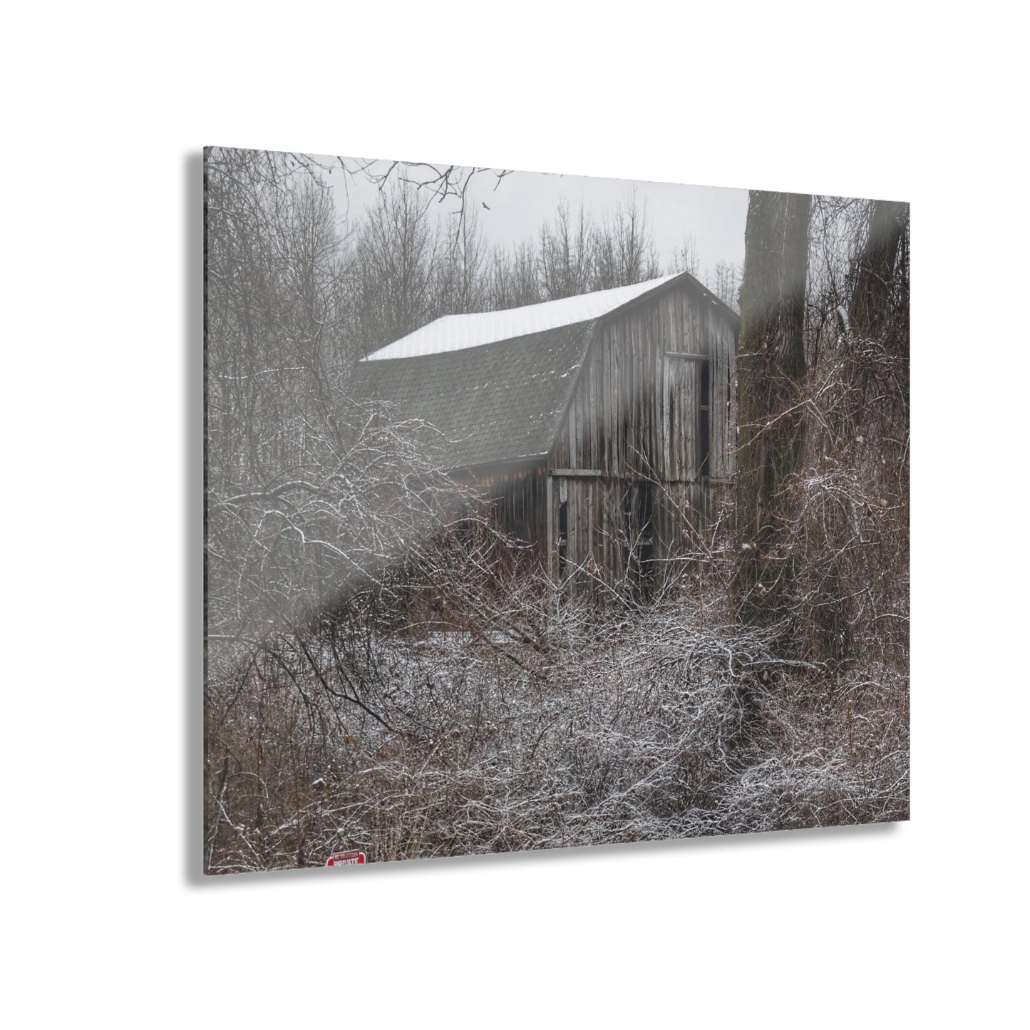 U R There Photography Saginaw Road Grey Rustic Farmhouse Acrylic Wall Print