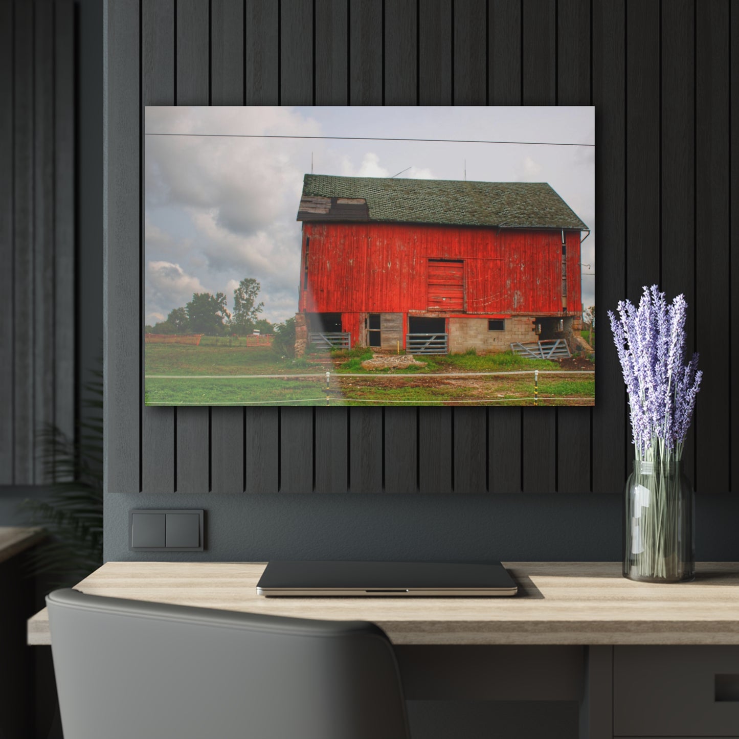 U R There Photography Elba Road Red III Rustic Farmhouse Acrylic Wall Print