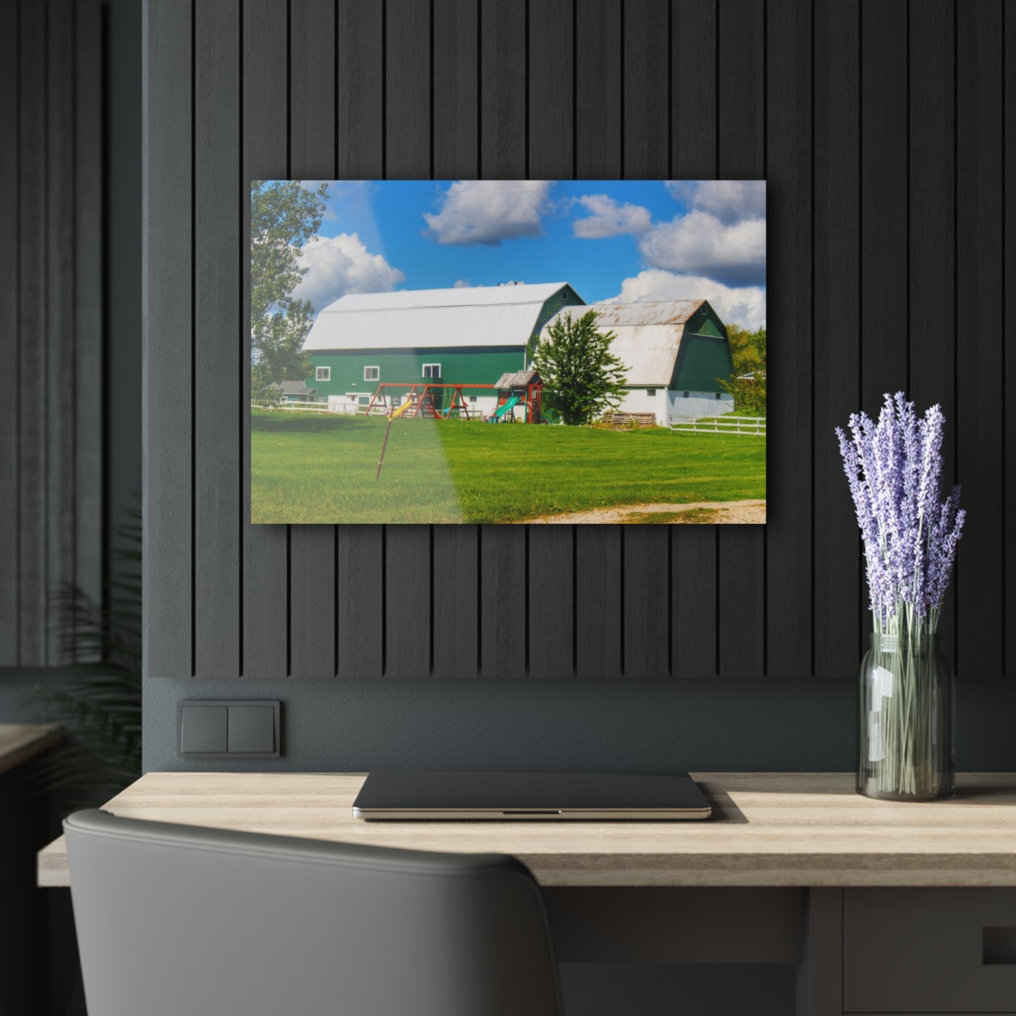 U R There Photography Hough Road Green Rustic Farmhouse Acrylic Wall Print