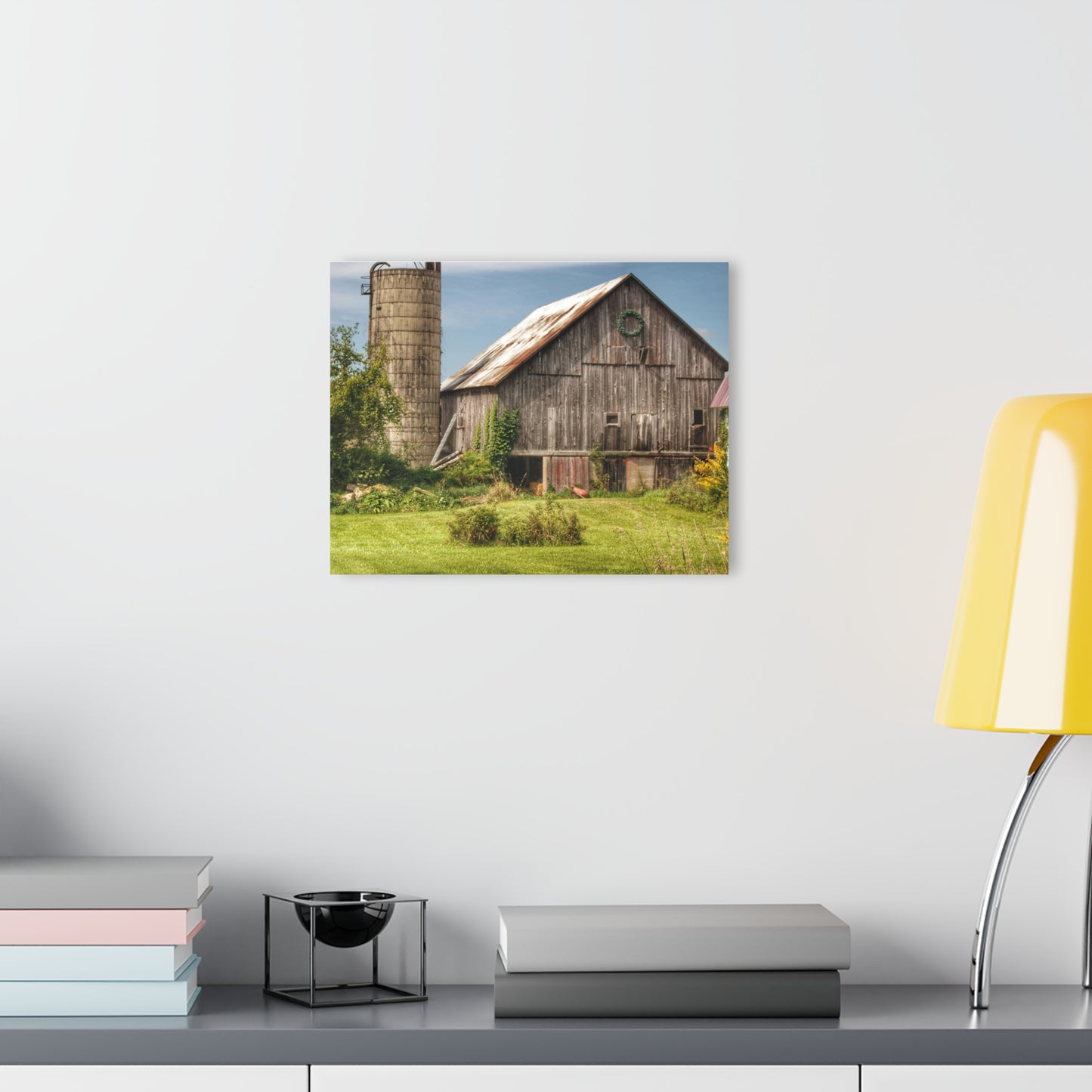 U R There Photography Churchill Christmas Barn in Summer Rustic Farmhouse Acrylic Wall Print