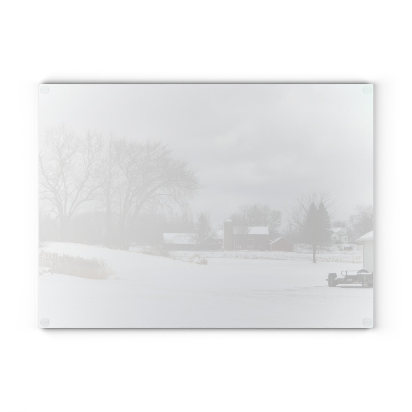 U R There Photography Across the Field on Sandy Lane Rustic Farmhouse Tempered-Glass Cutting Board