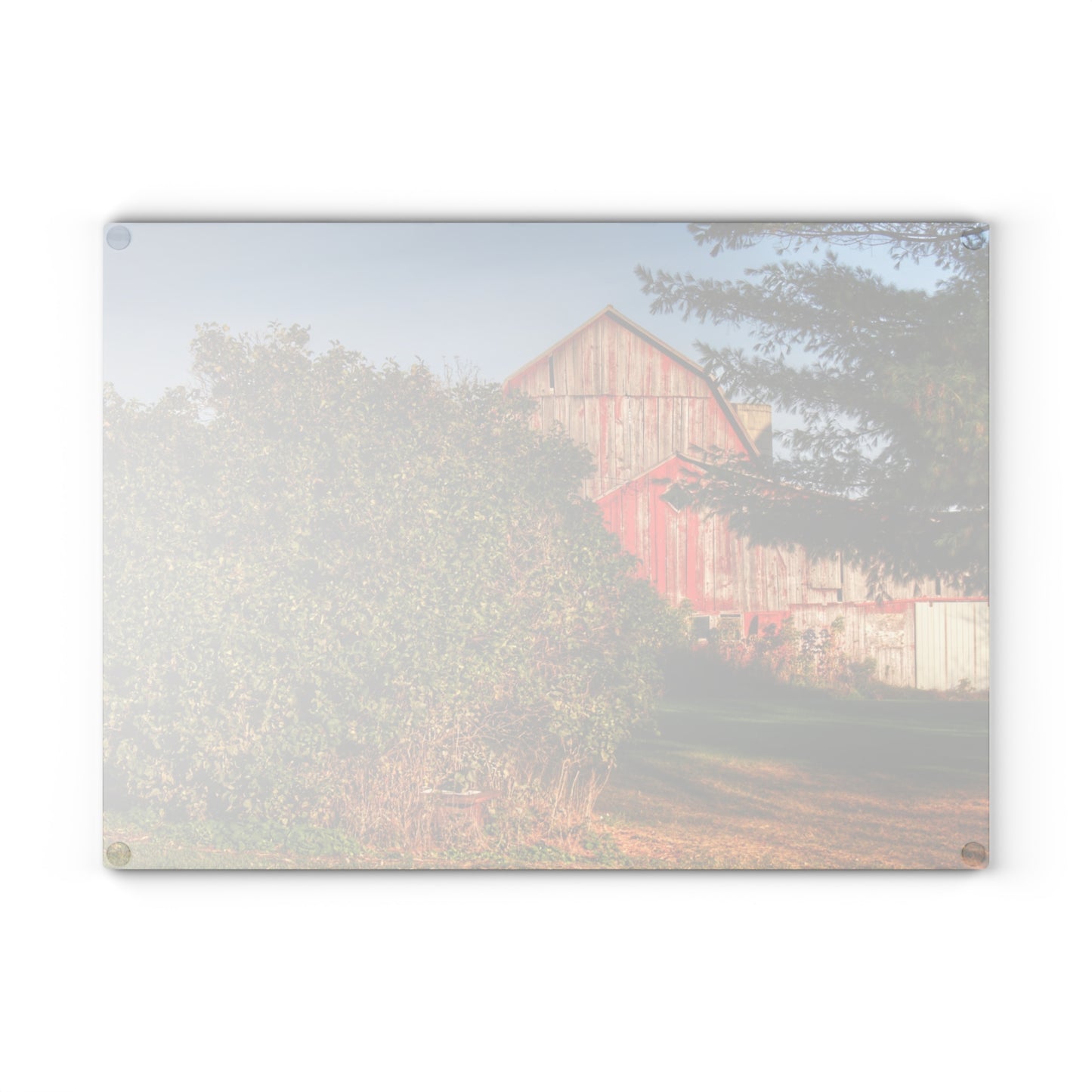 U R There Photography Cade Road Red II Rustic Farmhouse Tempered-Glass Cutting Board