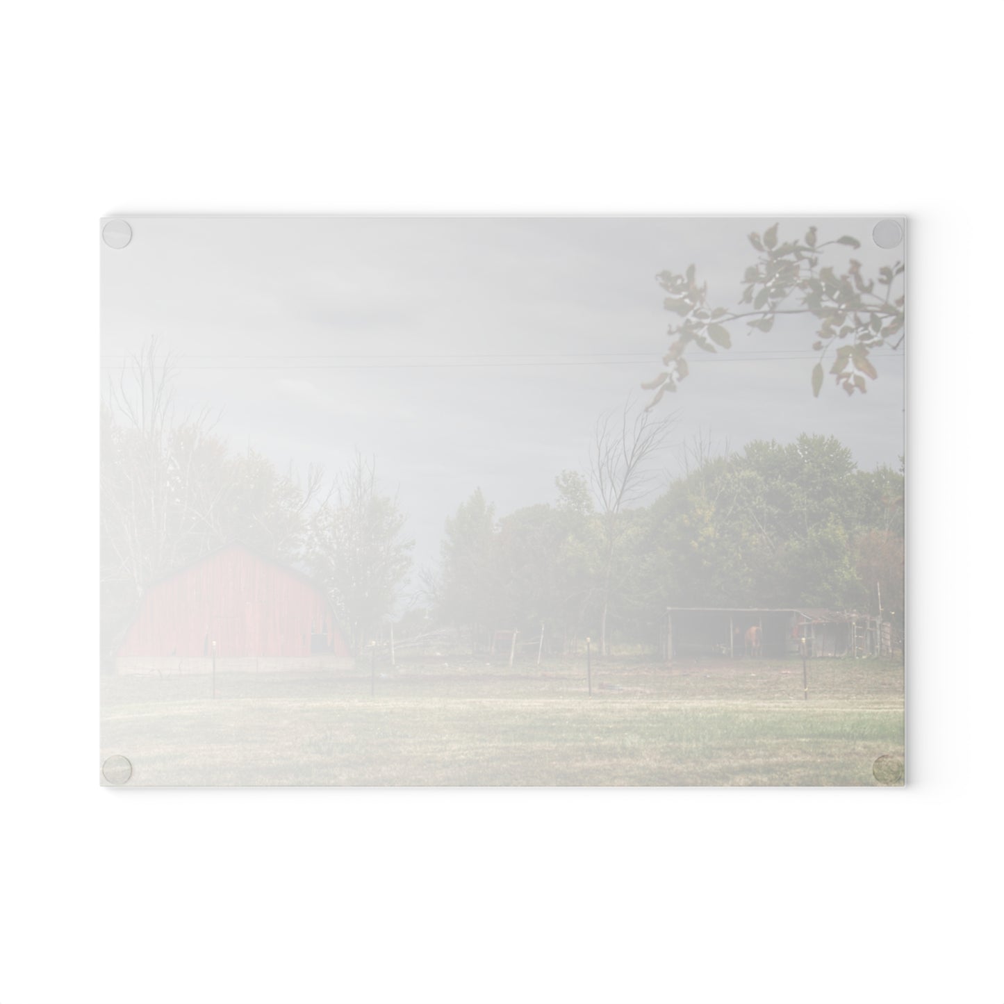 U R There Photography Petz Road Farm Rustic Farmhouse Tempered-Glass Cutting Board