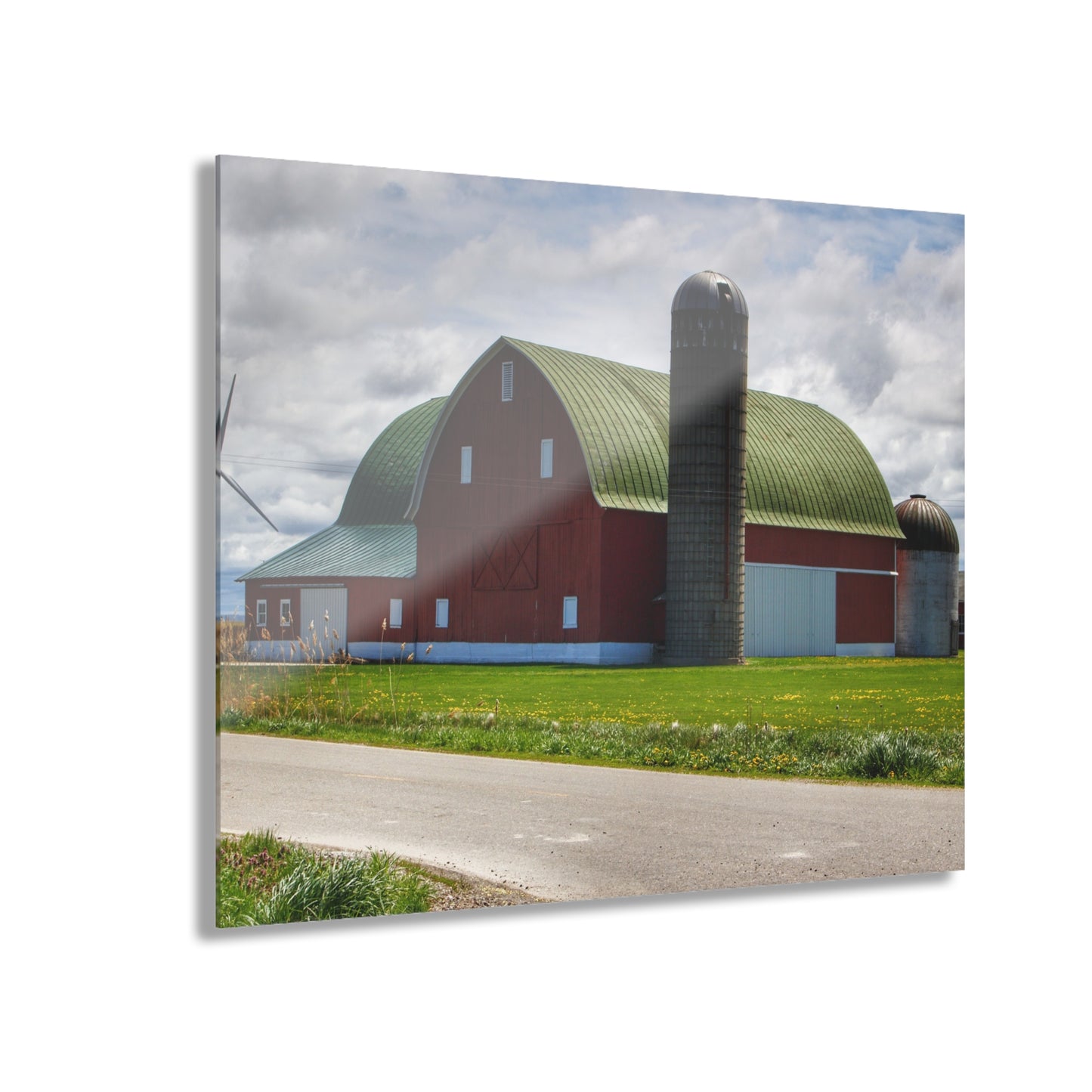 U R There Photography Rescue Road Red Rustic Farmhouse Acrylic Wall Print