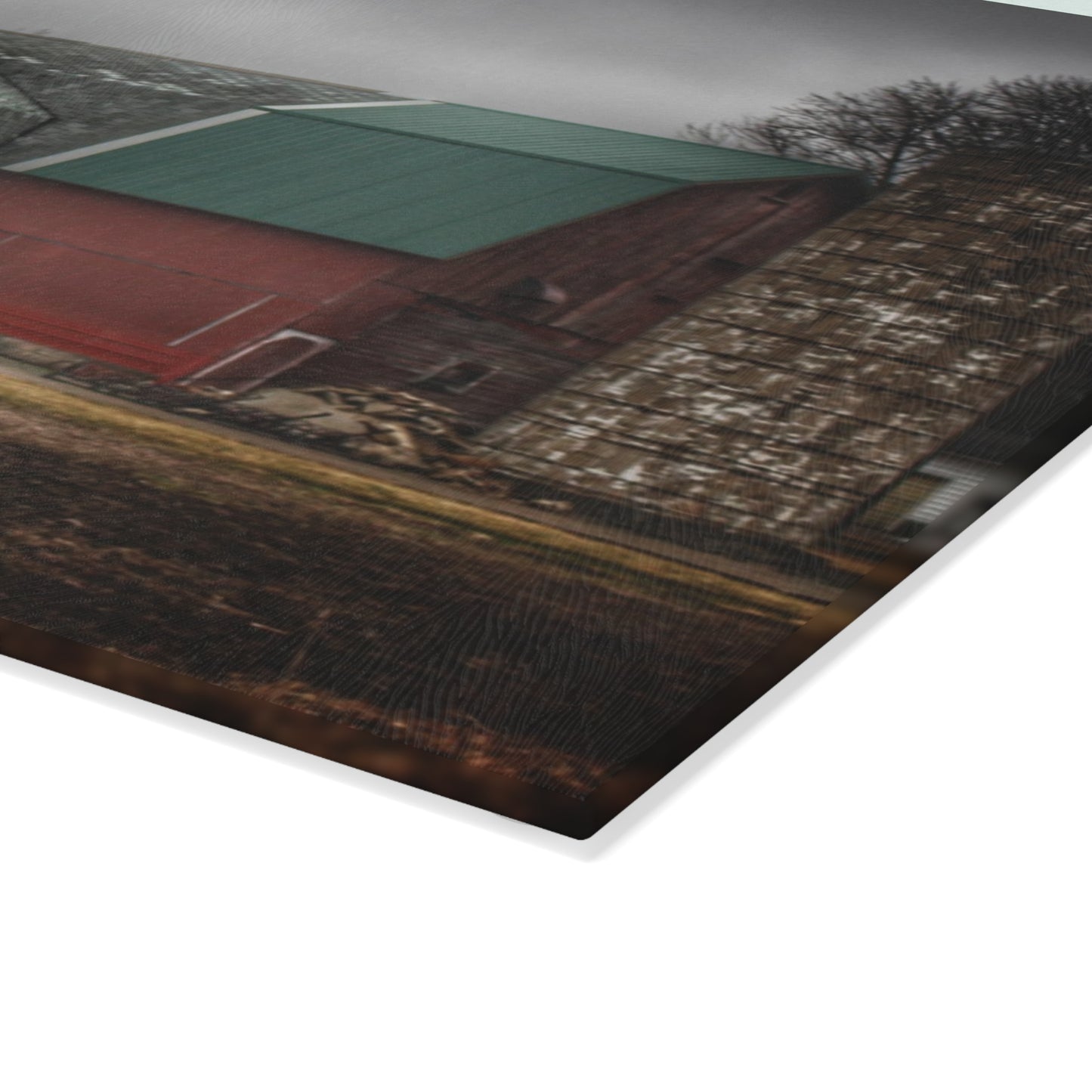 U R There Photography Arbela Reds Rustic Farmhouse Tempered-Glass Cutting Board