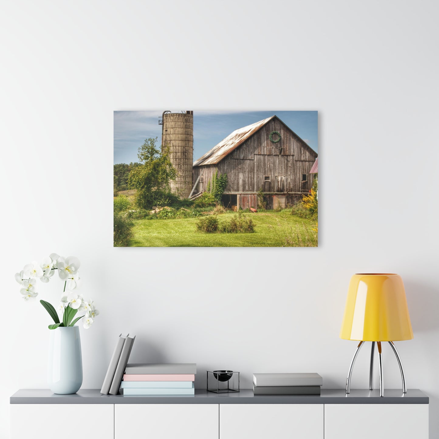 U R There Photography Churchill Christmas Barn in Summer Rustic Farmhouse Acrylic Wall Print