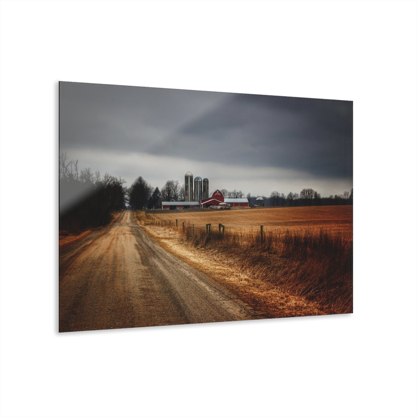 U R There Photography Across the Field on Daley Road Rustic Farmhouse Acrylic Wall Print
