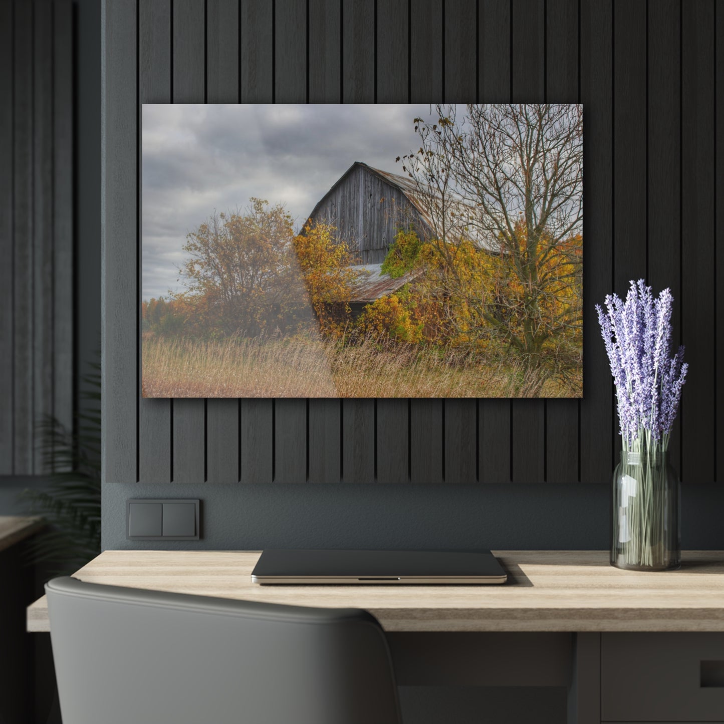 U R There Photography Church Road Grey IV Rustic Farmhouse Acrylic Wall Print