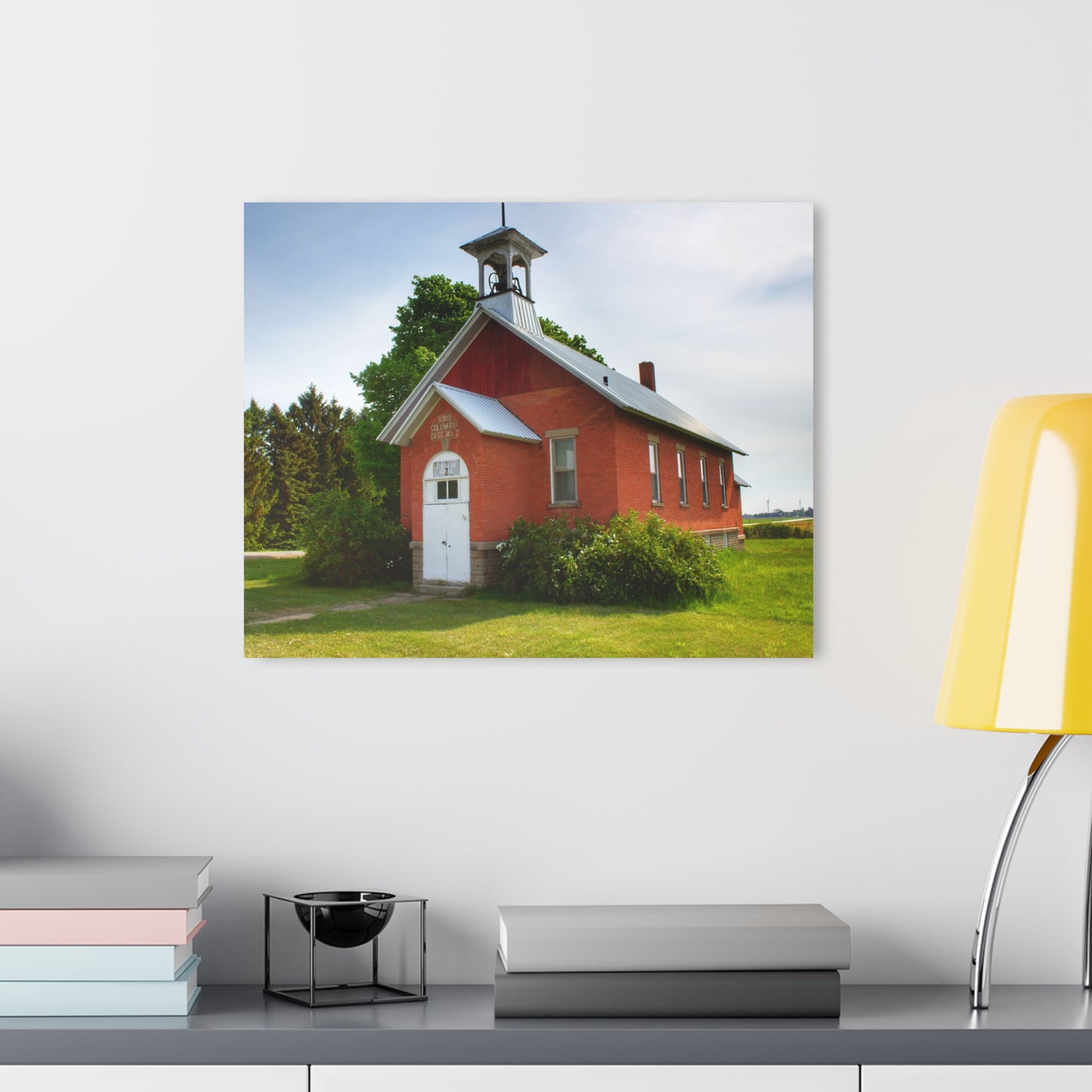 U R There Photography French Road Old Standard Schoolhouse I Rustic Farmhouse Acrylic Wall Print