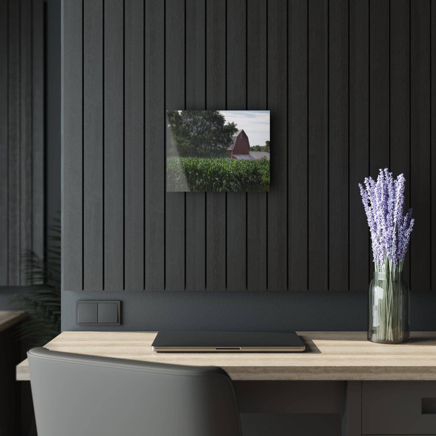 U R There Photography Above the Corn on Piersonville Road III Rustic Farmhouse Acrylic Wall Print