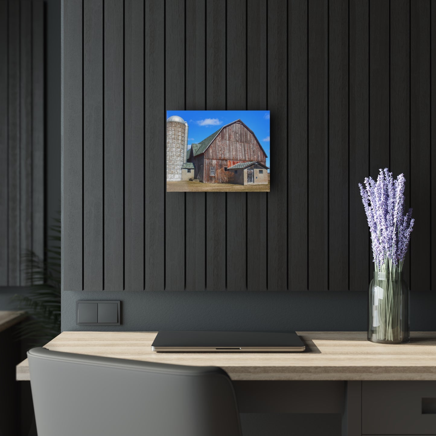 U R There Photography Roedel Road Red in Spring Rustic Farmhouse Acrylic Wall Print