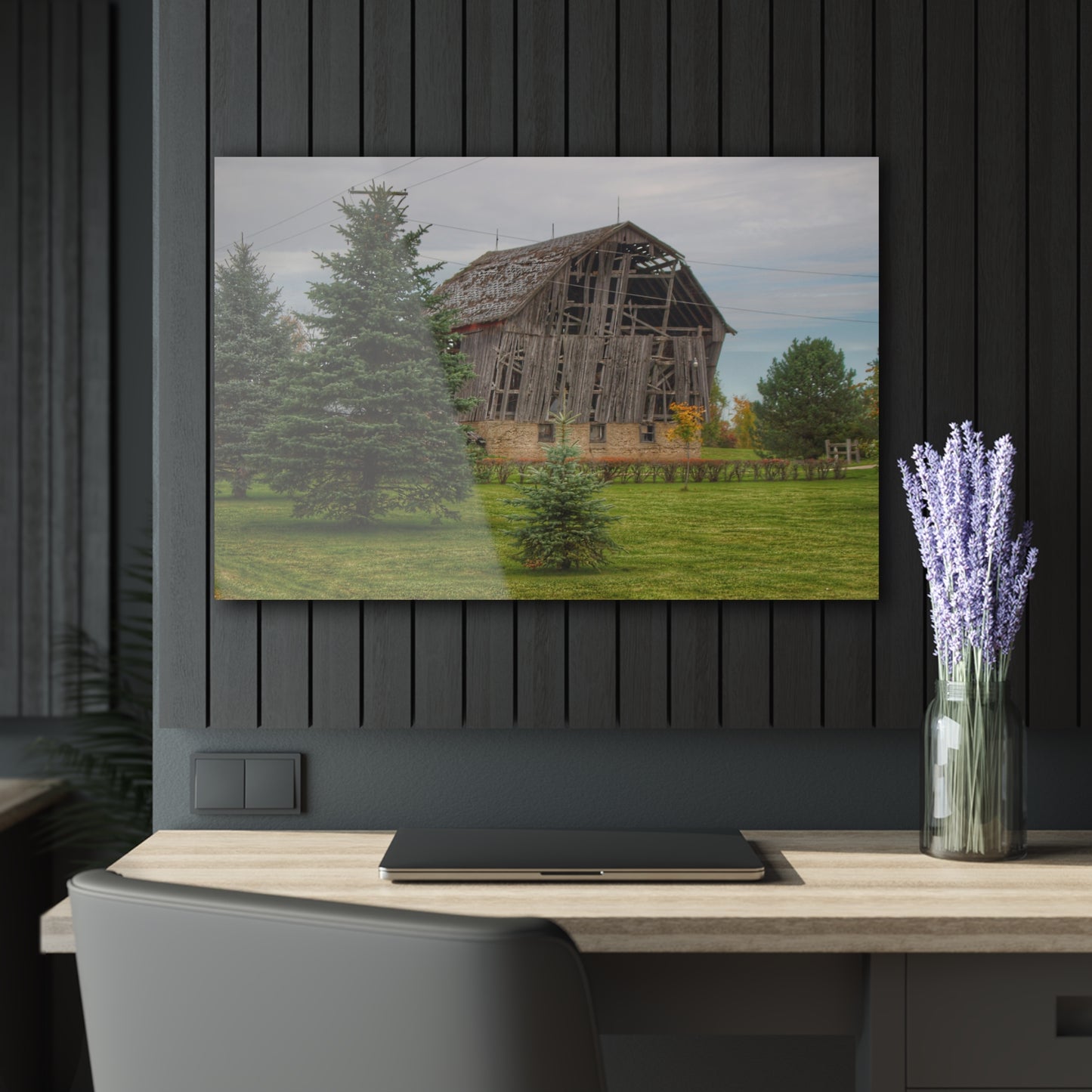 U R There Photography Rich Road Falling Grey I Rustic Farmhouse Acrylic Wall Print