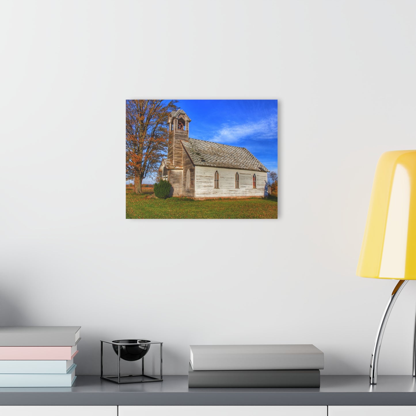 U R There Photography Schoolhouse of Marlette Road I Rustic Farmhouse Acrylic Wall Print