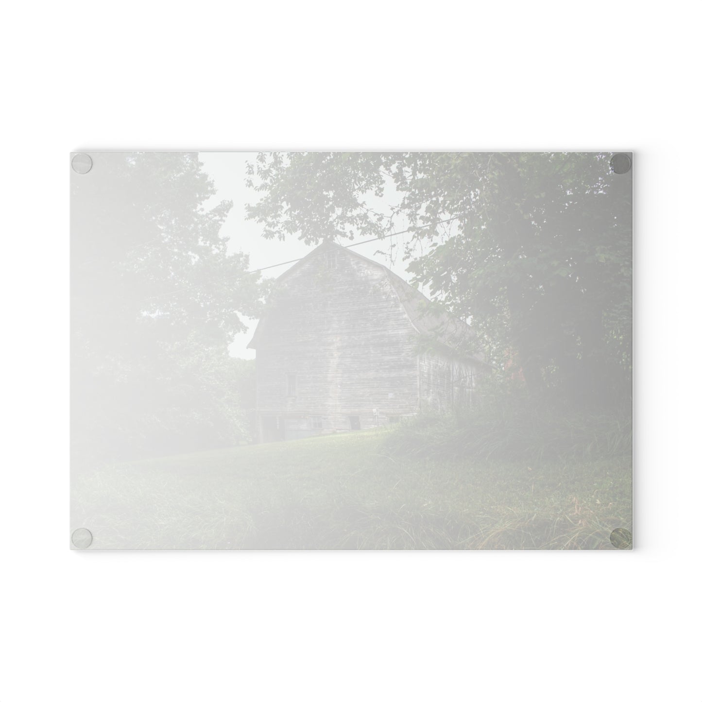 U R There Photography Snell Grey Rustic Farmhouse Tempered-Glass Cutting Board